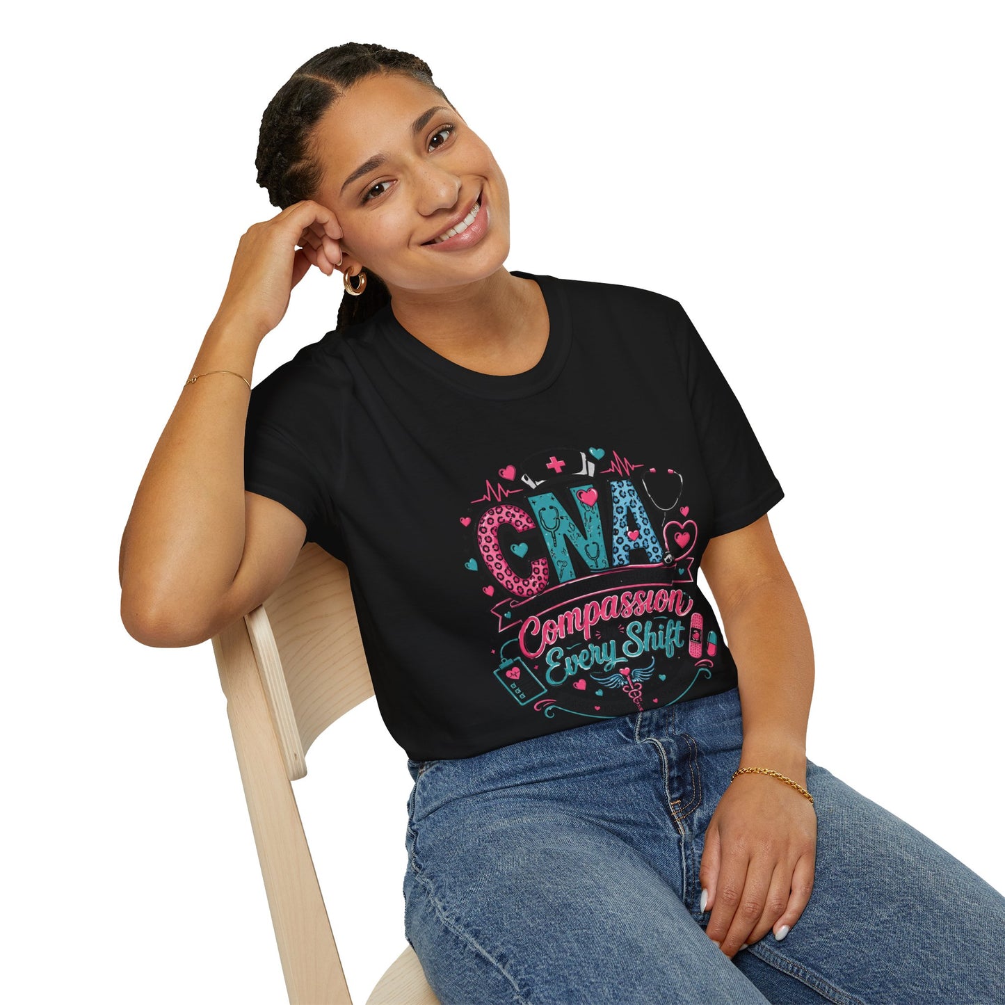 CNA Compassion Is My Superpower T-Shirt — Certified Nursing Assistant Heart & Medical Nurse Tee