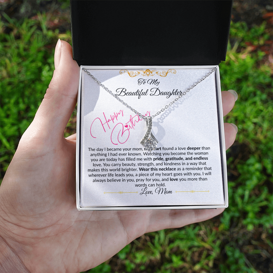 To My Beautiful Daughter Necklace From Mom I Birthday Gift for Daughter