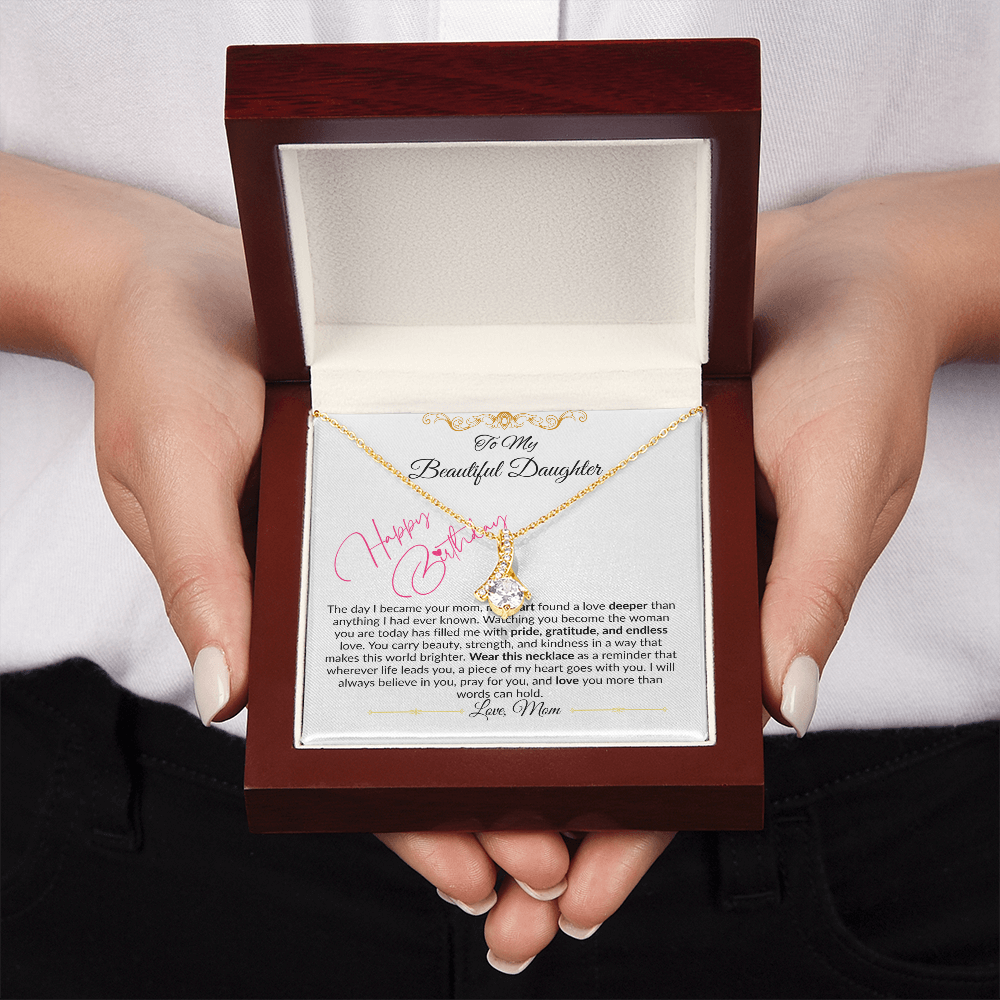 To My Beautiful Daughter Necklace From Mom I Birthday Gift for Daughter