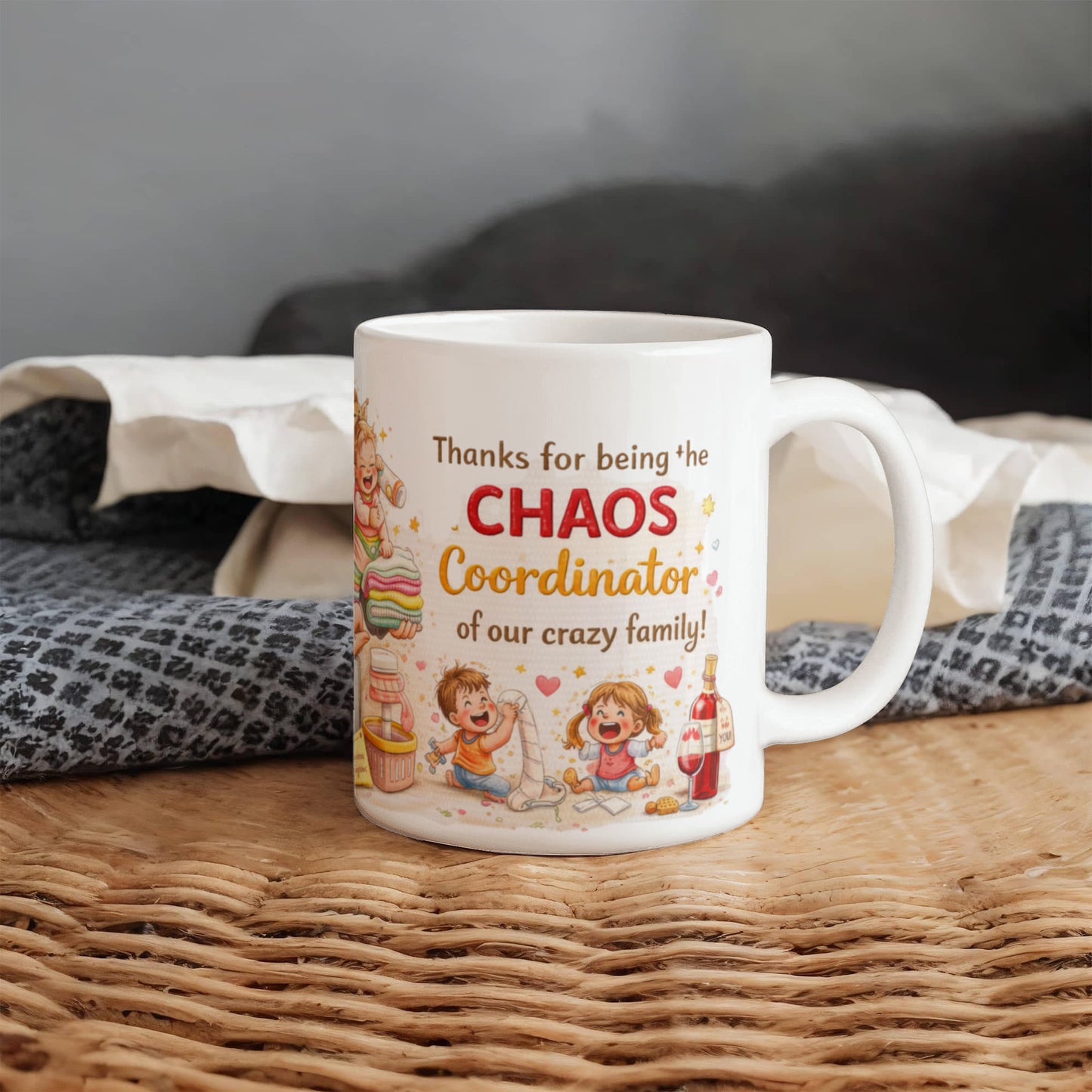 Funny Mother's Day Mug for Mom, Mom Master of Multi-Tasking Mug, Chaos Coordinator Gift for Mom, 15oz White Ceramic Mug