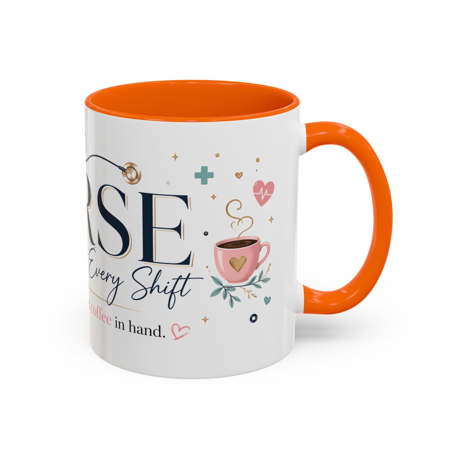 Nurse Coffee Mug - 'Compassion in Every Shift' Accent Ceramic Mug (11/15 oz)