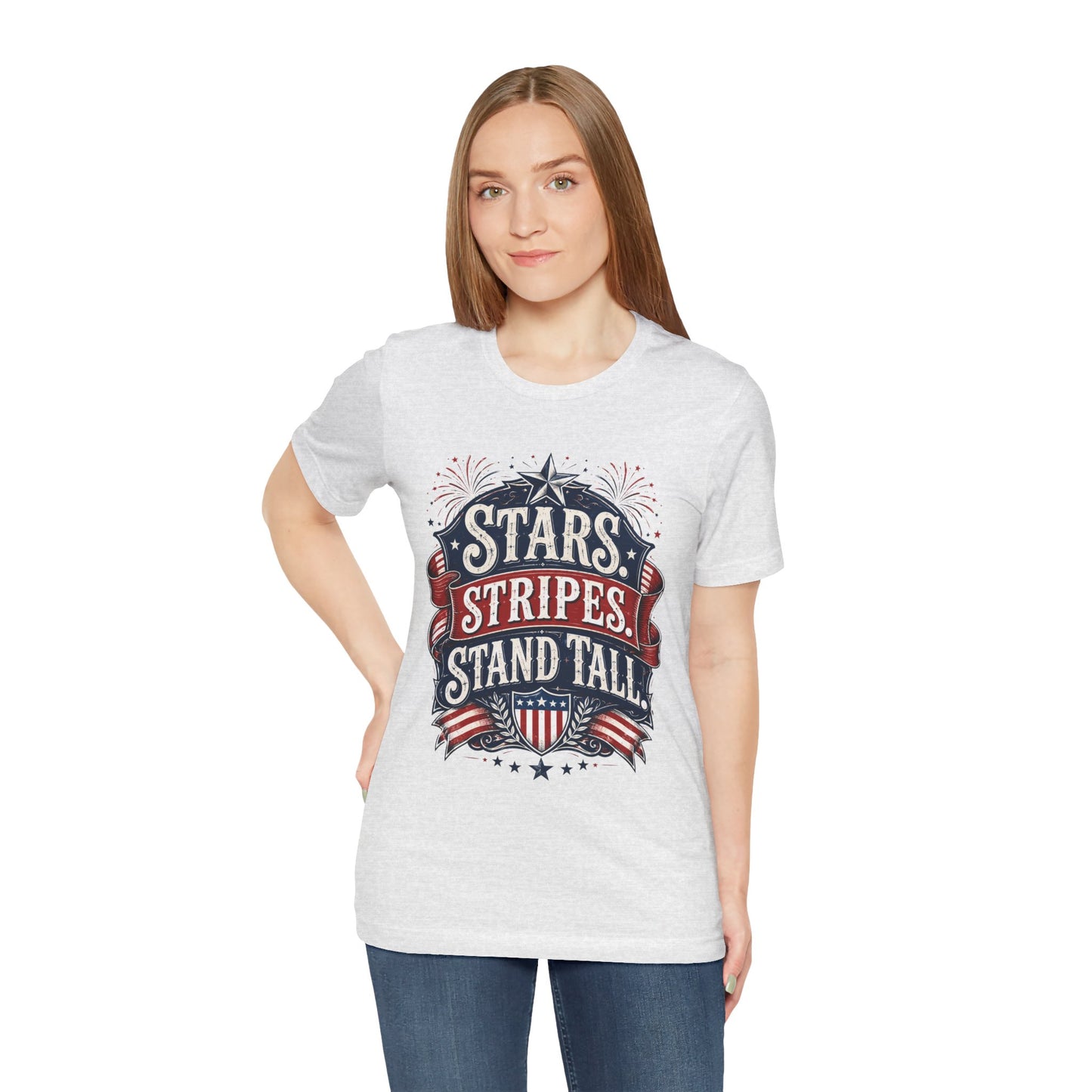 Patriotic "Stars, Stripes, Stand Tall" Tee