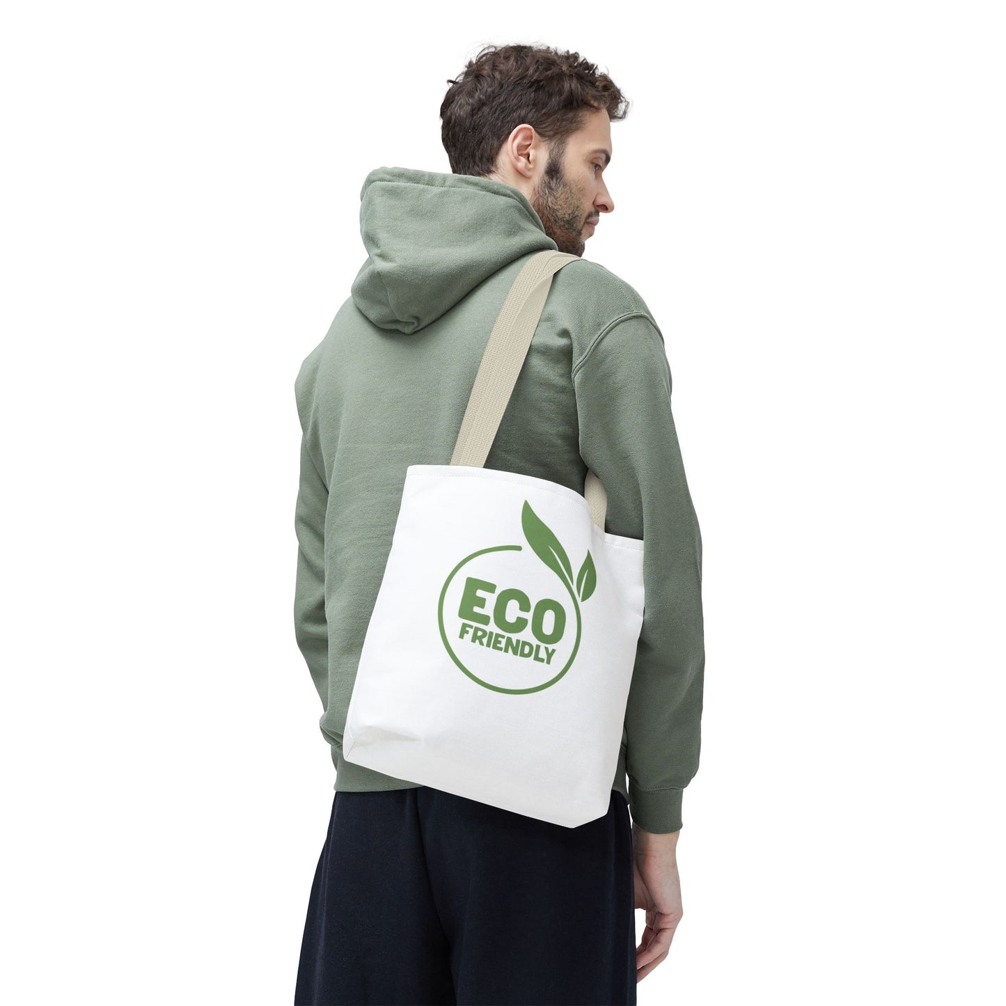 Eco-Friendly Tote Bag – Reusable Market Bag with Green Leaf Logo