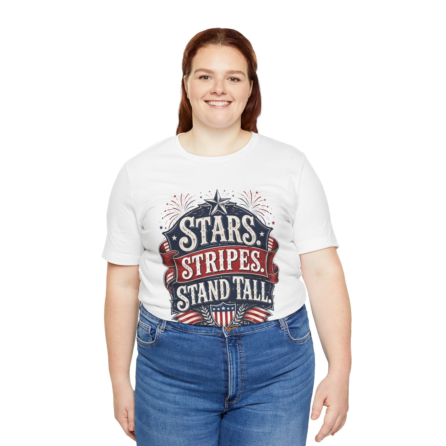 Patriotic "Stars, Stripes, Stand Tall" Tee