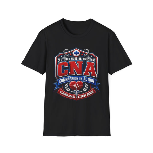 CNA T-Shirt – Certified Nursing Assistant ‘Compassion in Action’ Design