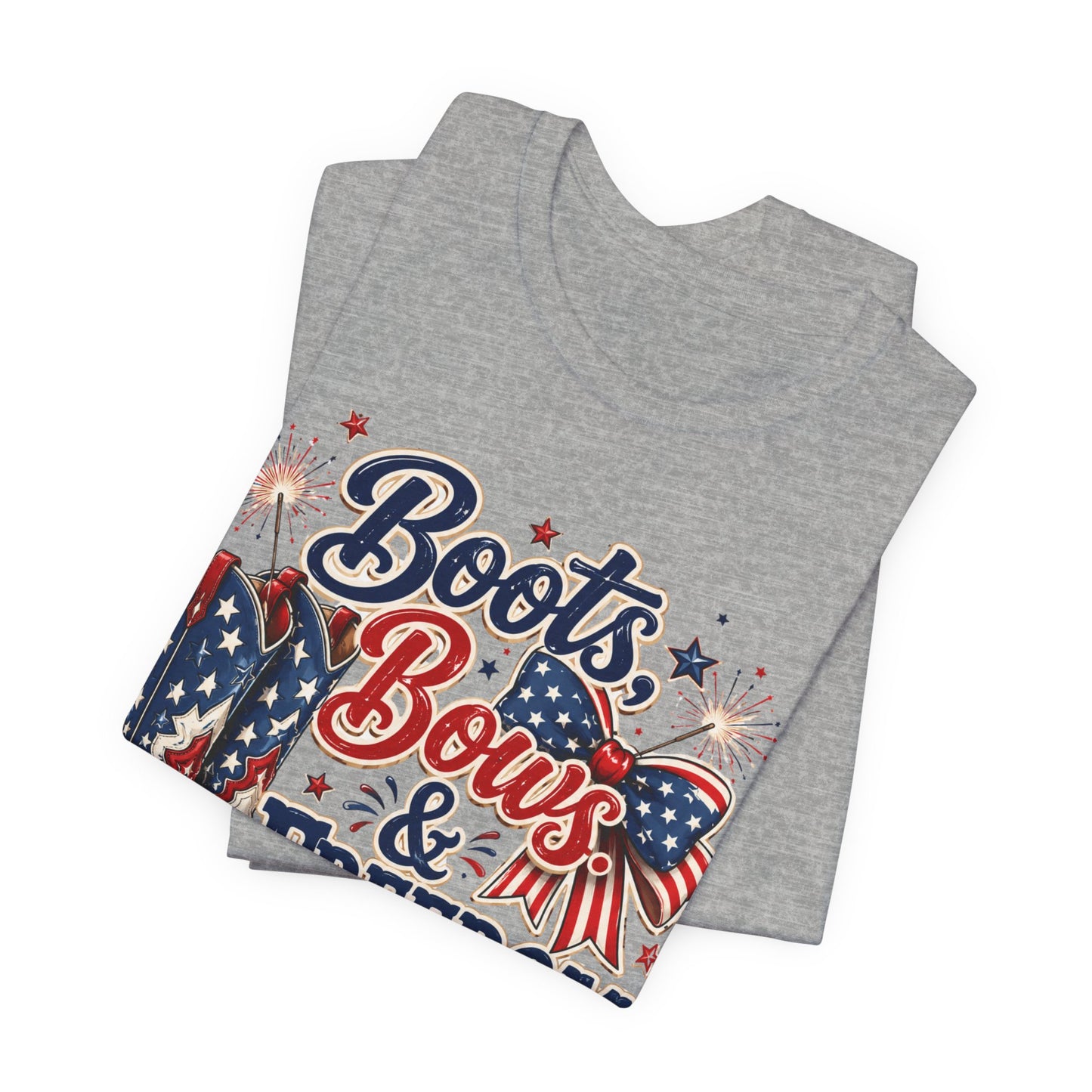 Boots Bows & Freedom Shows Patriotic Tee — 4th of July Western America Shirt