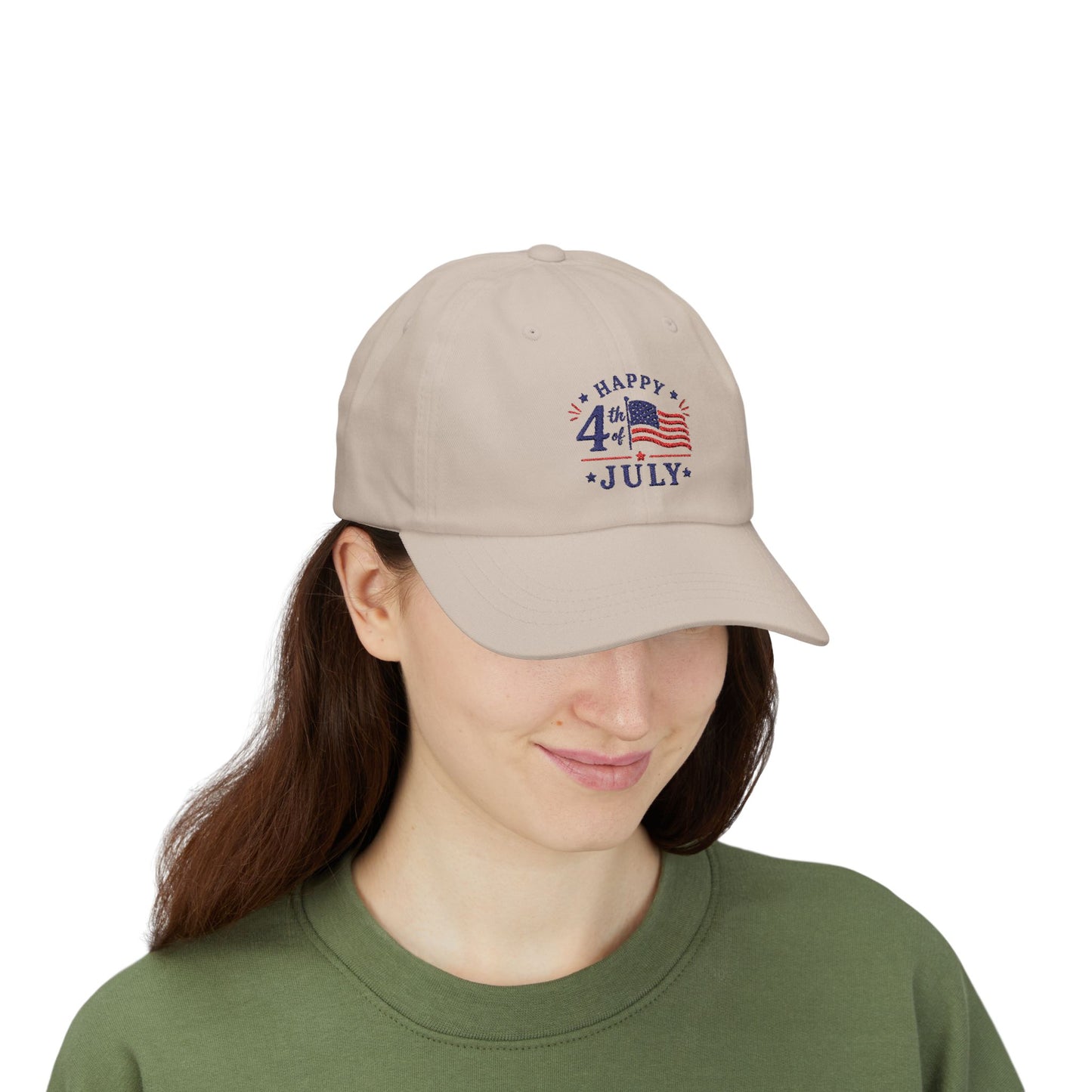 4th of July Dad Cap – "Happy 4th July" Patriotic Baseball Hat