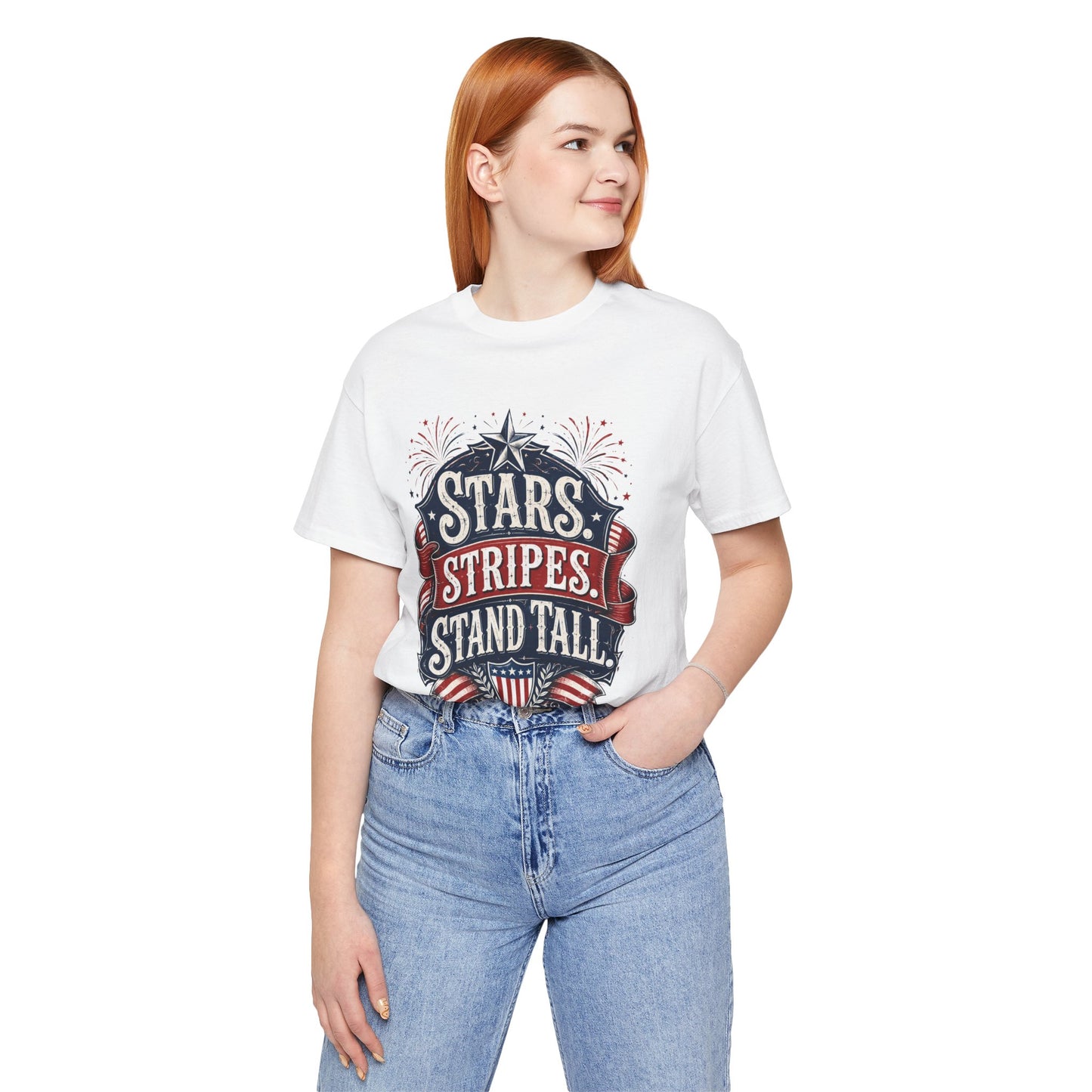 Patriotic "Stars, Stripes, Stand Tall" Tee