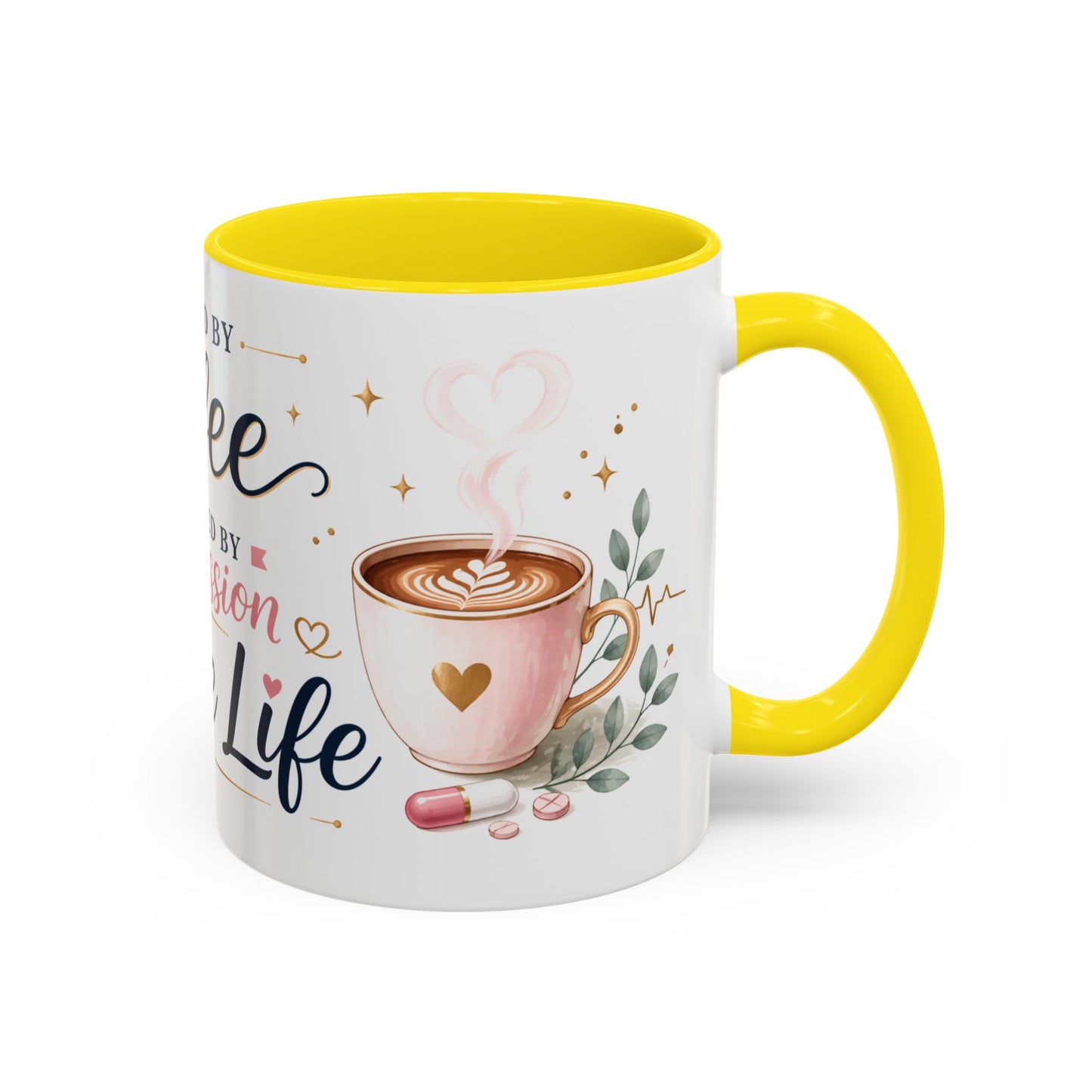 Nurse Life Coffee Mug — "Fueled by Coffee, Powered by Compassion" Accent Mug