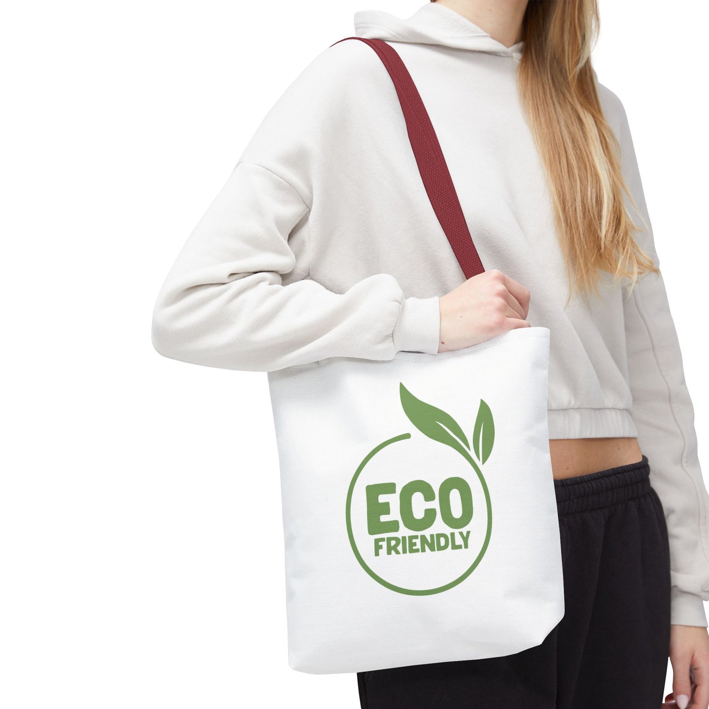 Eco-Friendly Tote Bag – Reusable Market Bag with Green Leaf Logo