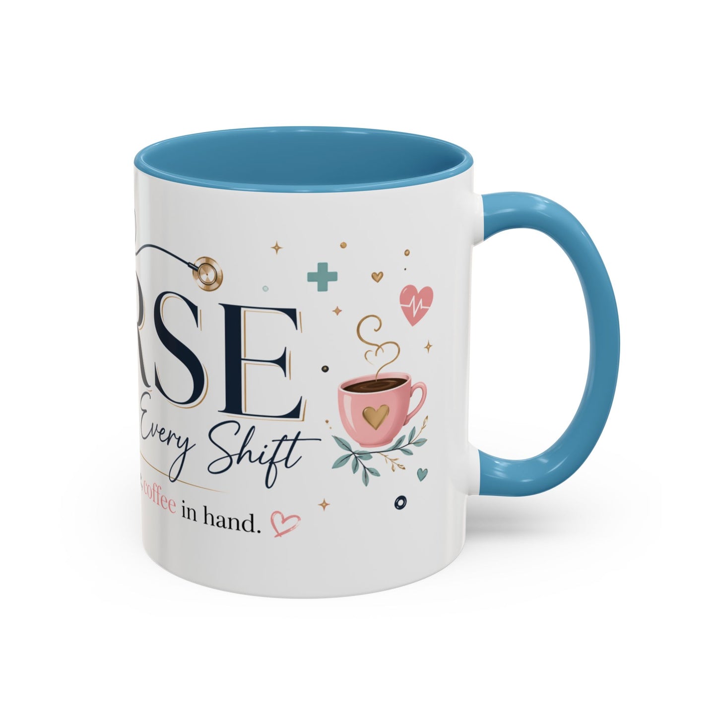 Nurse Coffee Mug - 'Compassion in Every Shift' Accent Ceramic Mug (11/15 oz)