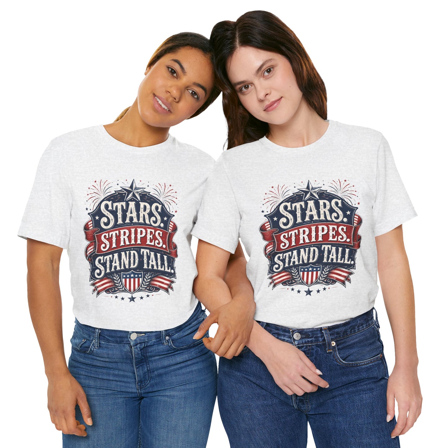 Patriotic "Stars, Stripes, Stand Tall" Tee