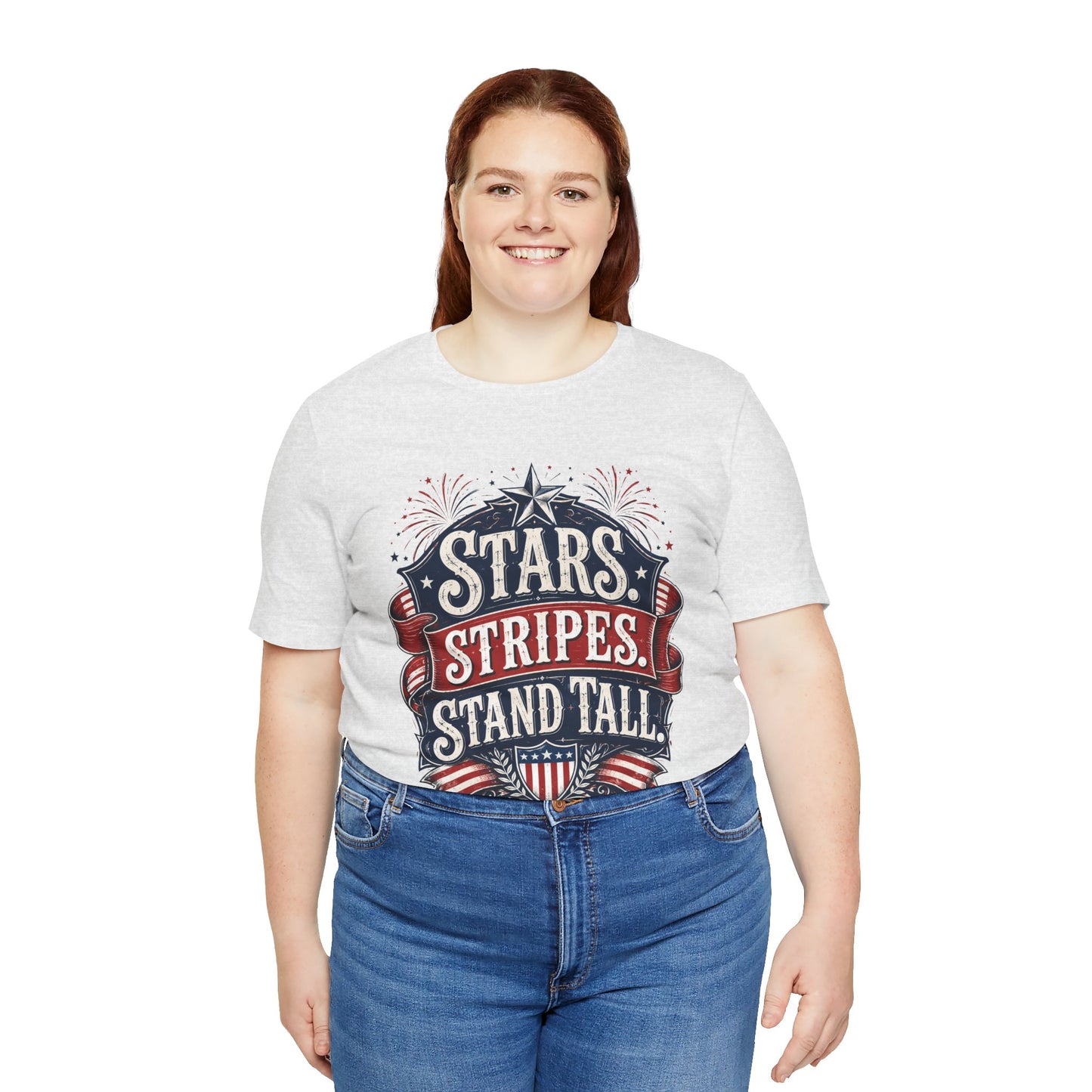 Patriotic "Stars, Stripes, Stand Tall" Tee
