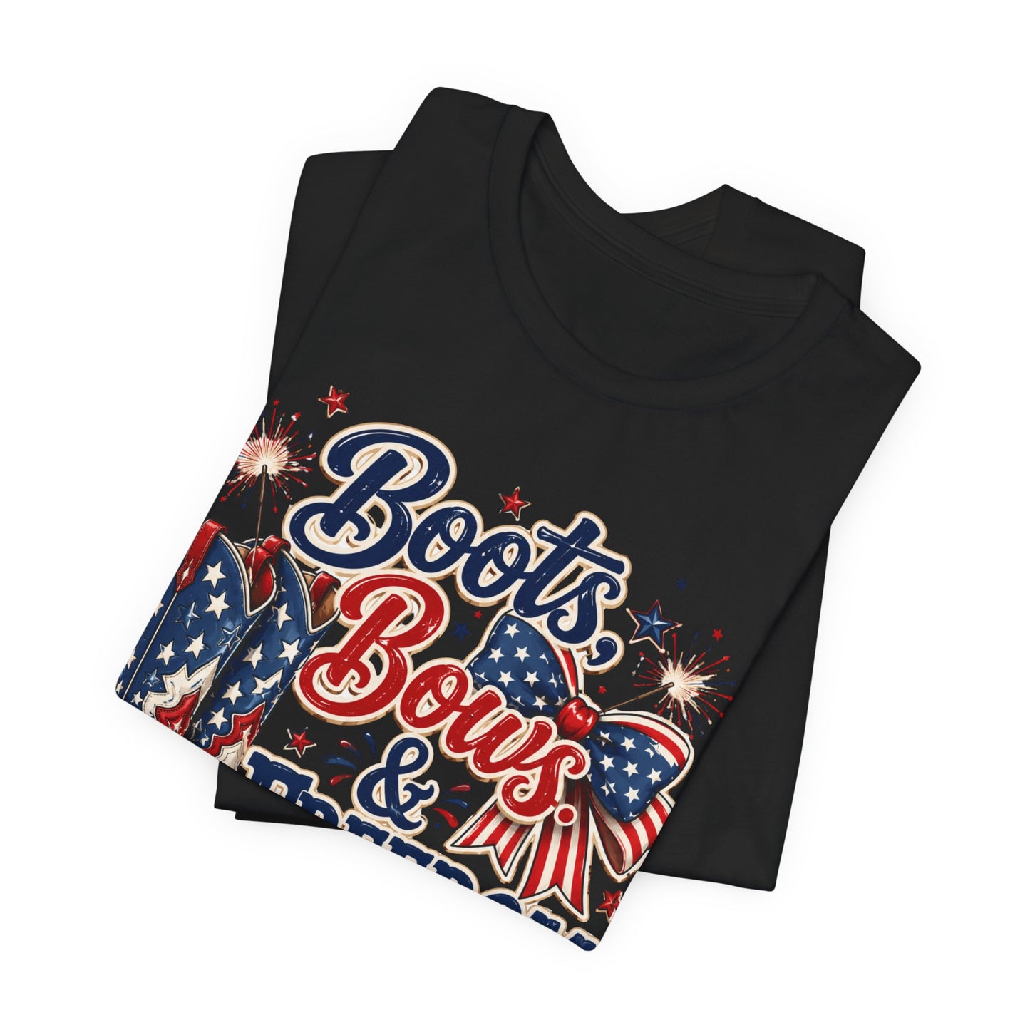 Boots Bows & Freedom Shows Patriotic Tee — 4th of July Western America Shirt