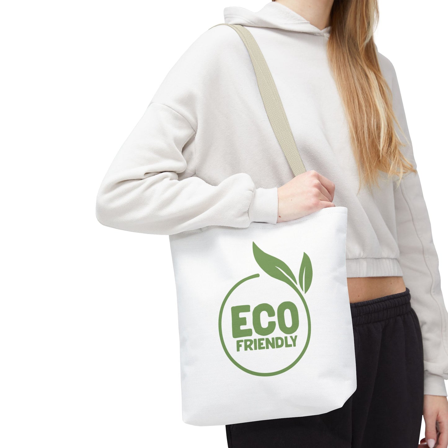 Eco-Friendly Tote Bag – Reusable Market Bag with Green Leaf Logo