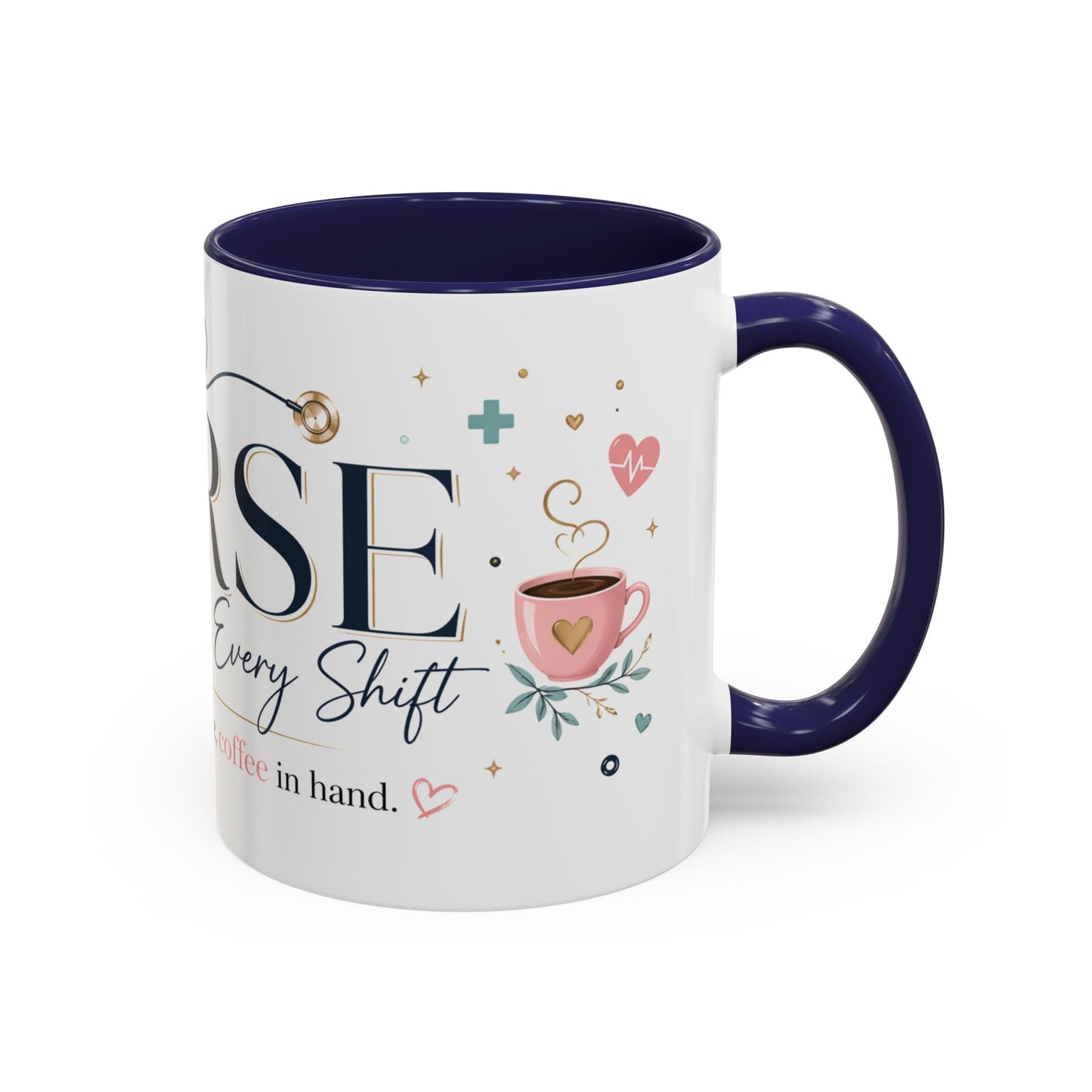 Nurse Coffee Mug - 'Compassion in Every Shift' Accent Ceramic Mug (11/15 oz)
