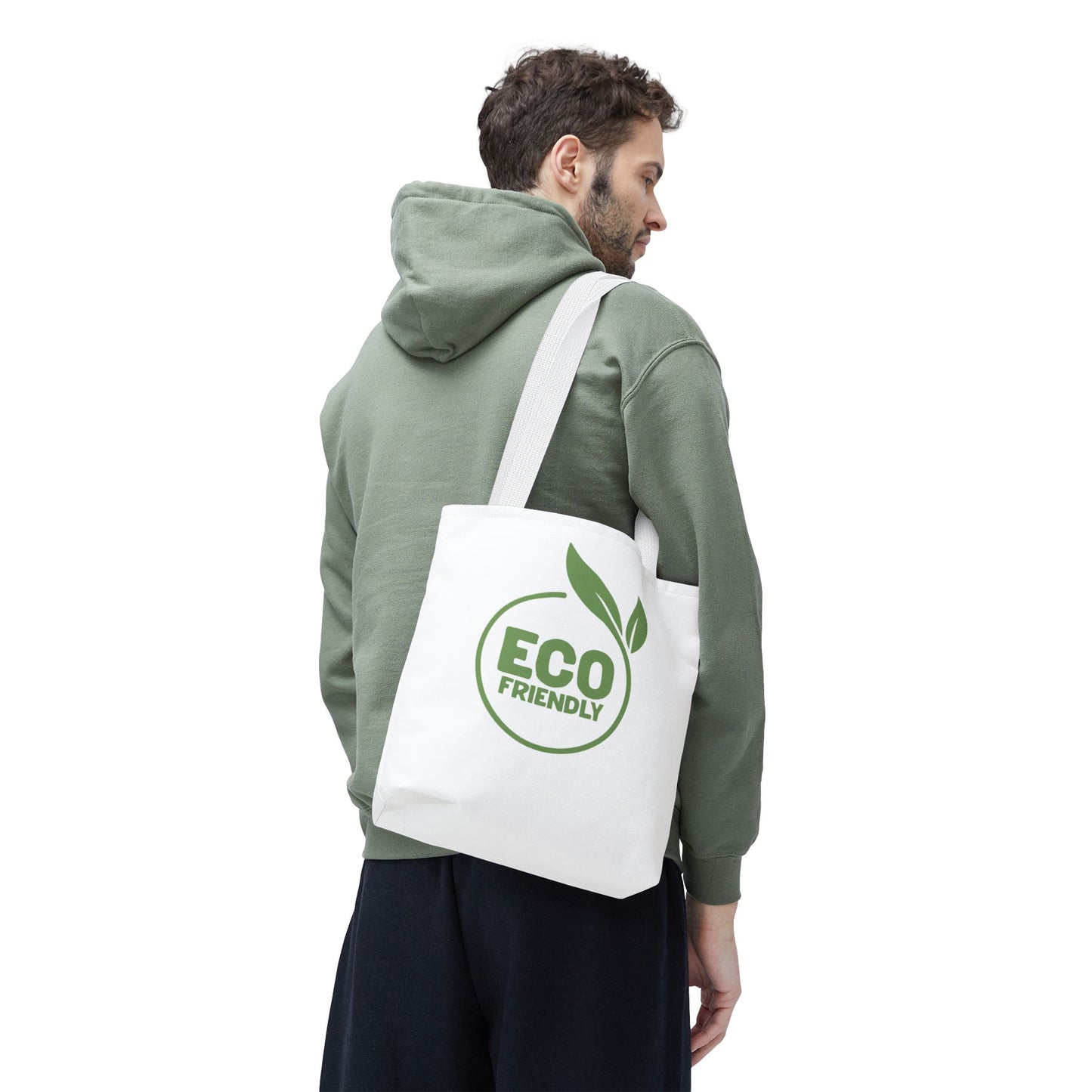 Eco-Friendly Tote Bag – Reusable Market Bag with Green Leaf Logo
