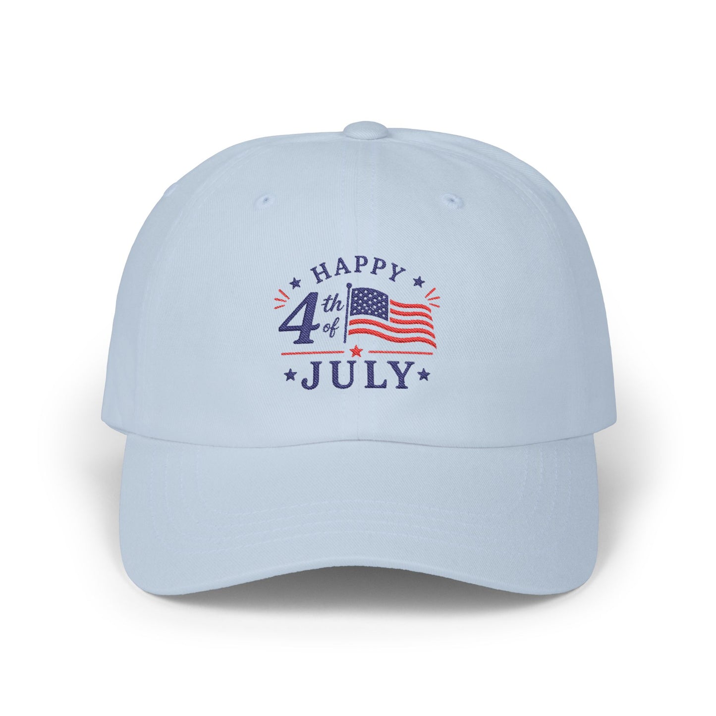 4th of July Dad Cap – "Happy 4th July" Patriotic Baseball Hat
