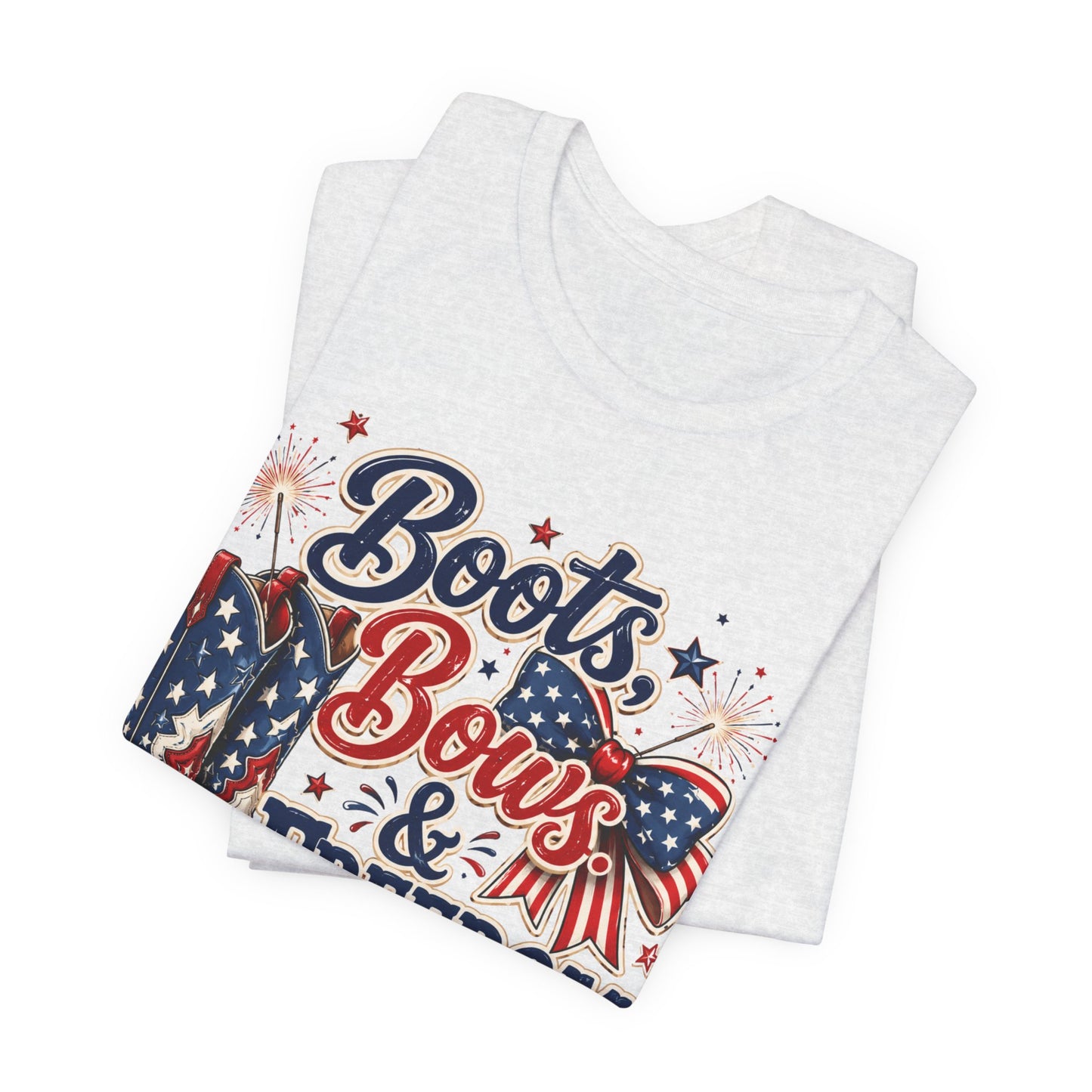 Boots Bows & Freedom Shows Patriotic Tee — 4th of July Western America Shirt