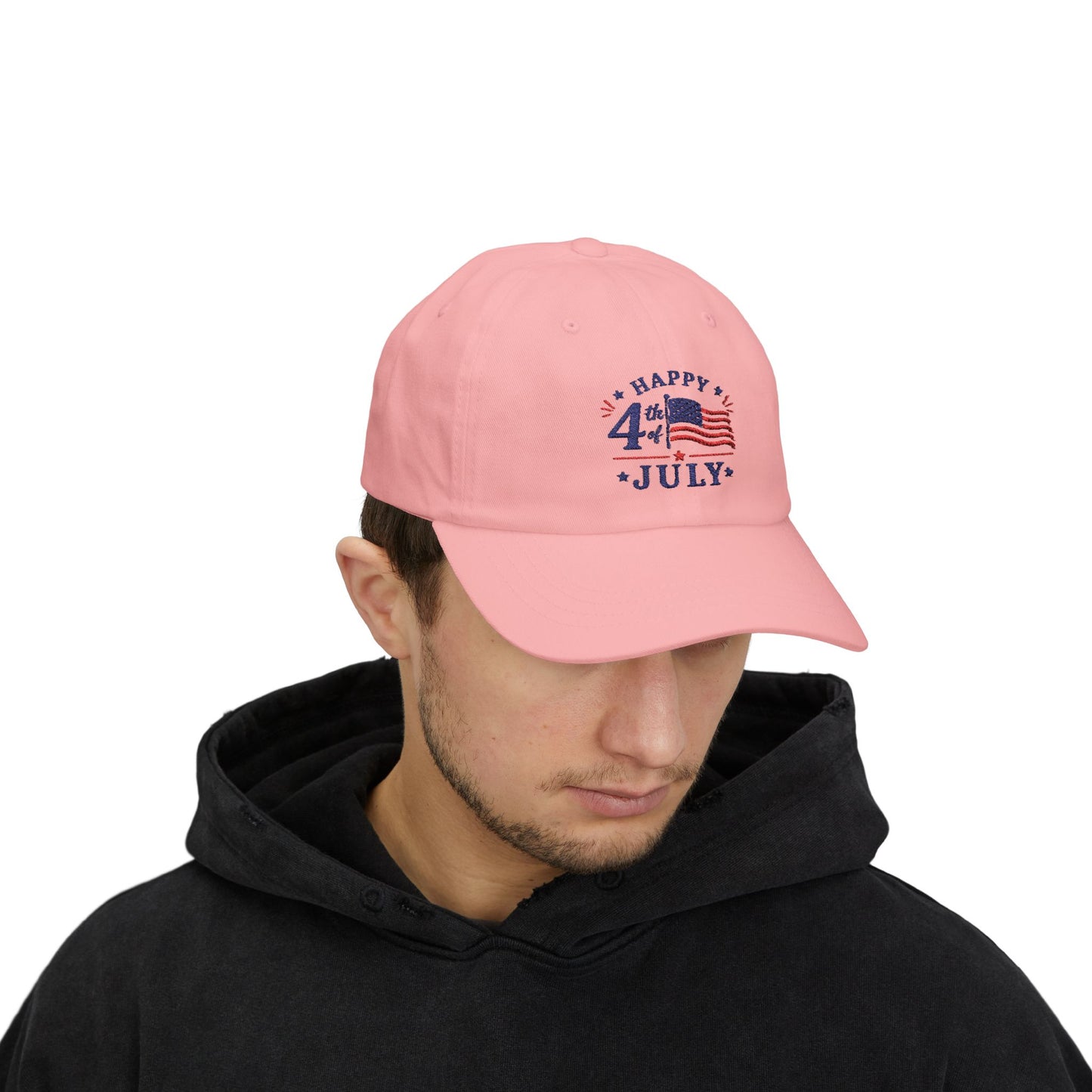 4th of July Dad Cap – "Happy 4th July" Patriotic Baseball Hat