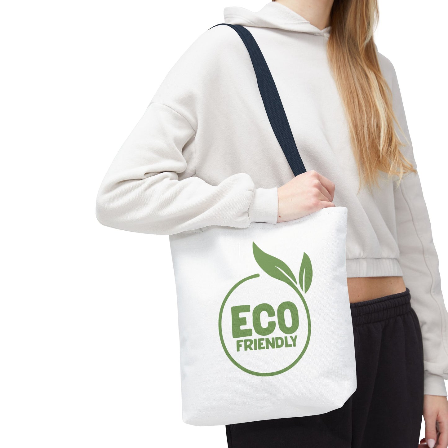 Eco-Friendly Tote Bag – Reusable Market Bag with Green Leaf Logo