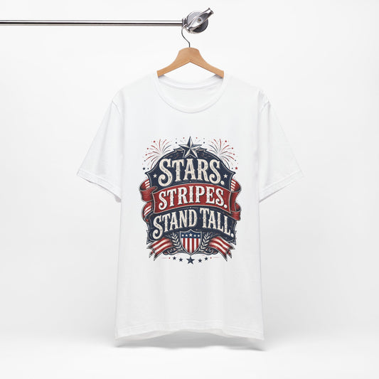 Patriotic "Stars, Stripes, Stand Tall" Tee