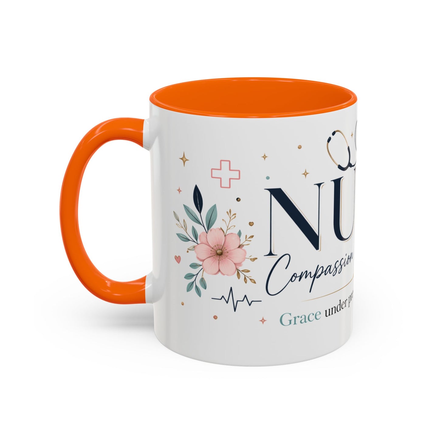 Nurse Coffee Mug - 'Compassion in Every Shift' Accent Ceramic Mug (11/15 oz)