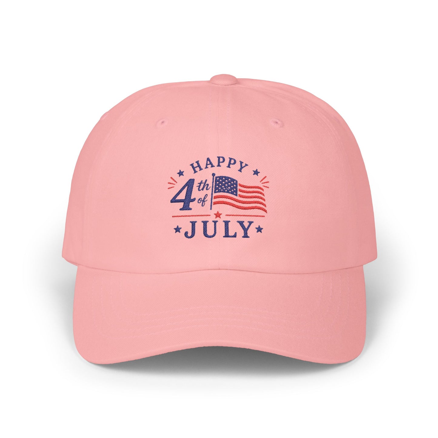 4th of July Dad Cap – "Happy 4th July" Patriotic Baseball Hat