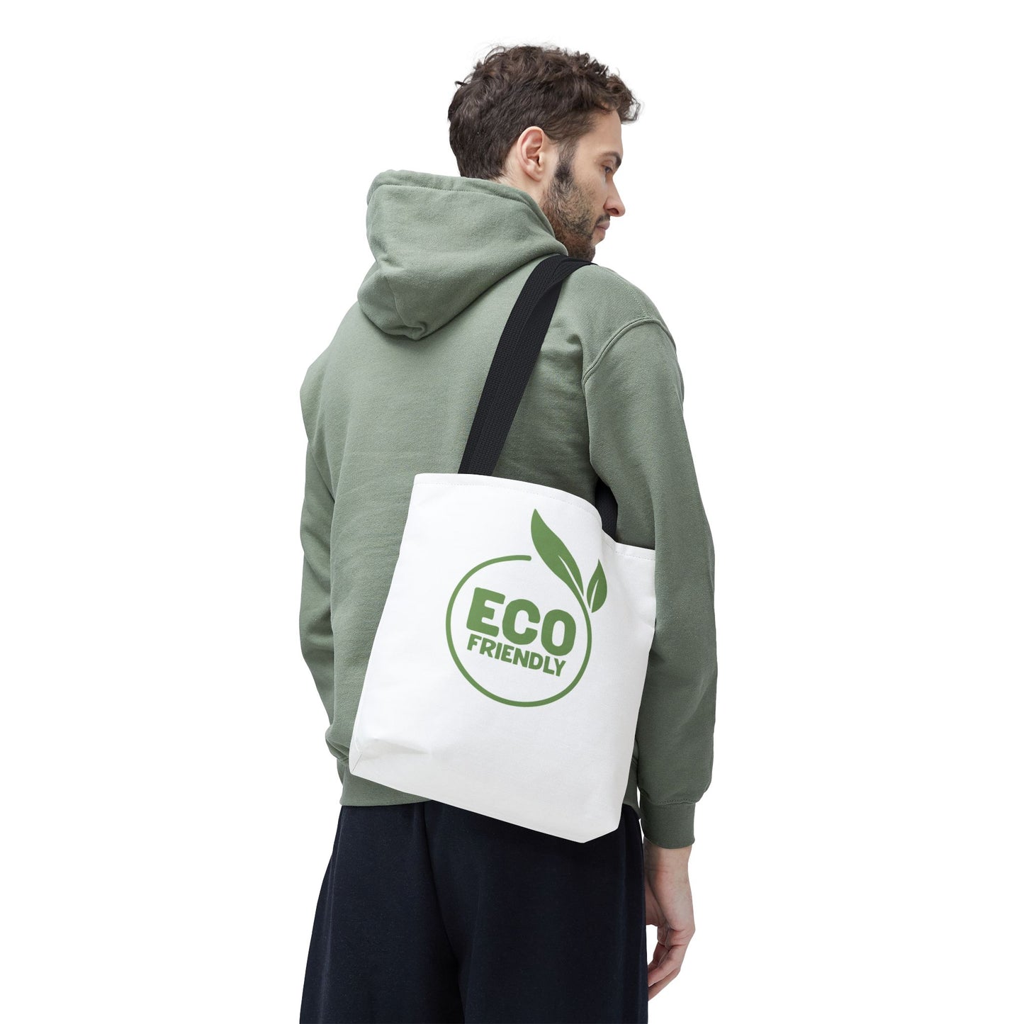 Eco-Friendly Tote Bag – Reusable Market Bag with Green Leaf Logo