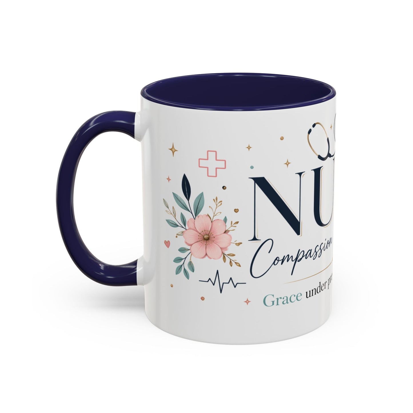 Nurse Coffee Mug - 'Compassion in Every Shift' Accent Ceramic Mug (11/15 oz)