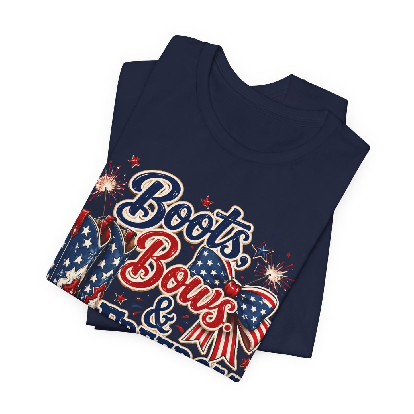 Boots Bows & Freedom Shows Patriotic Tee — 4th of July Western America Shirt