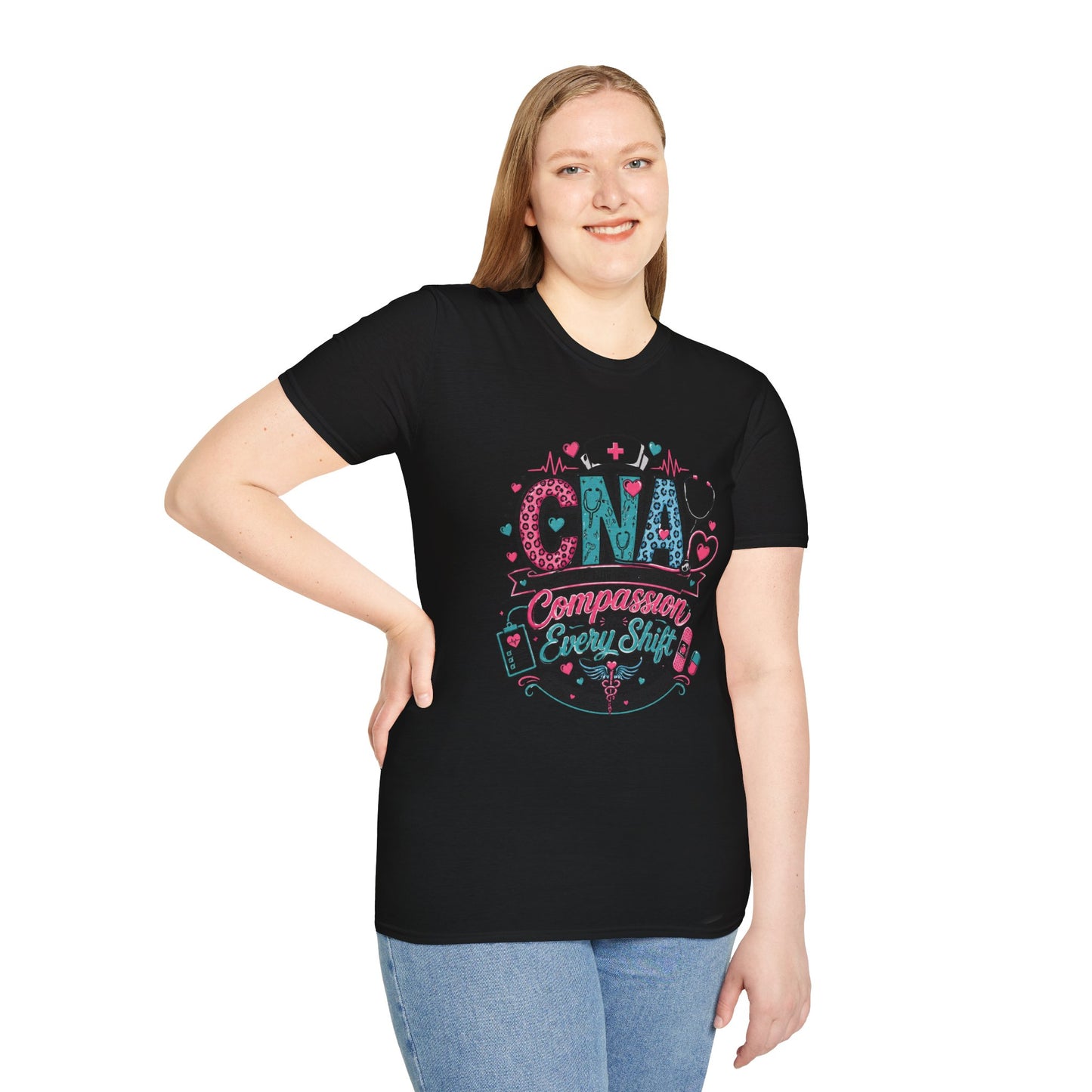 CNA Compassion Is My Superpower T-Shirt — Certified Nursing Assistant Heart & Medical Nurse Tee