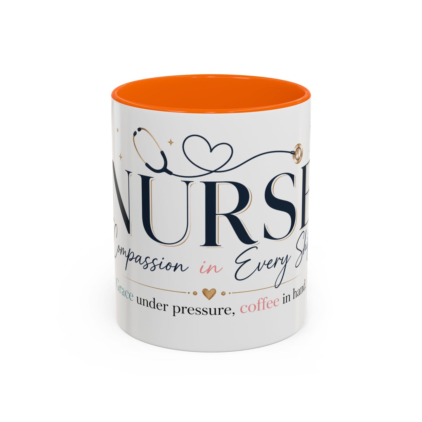 Nurse Coffee Mug - 'Compassion in Every Shift' Accent Ceramic Mug (11/15 oz)