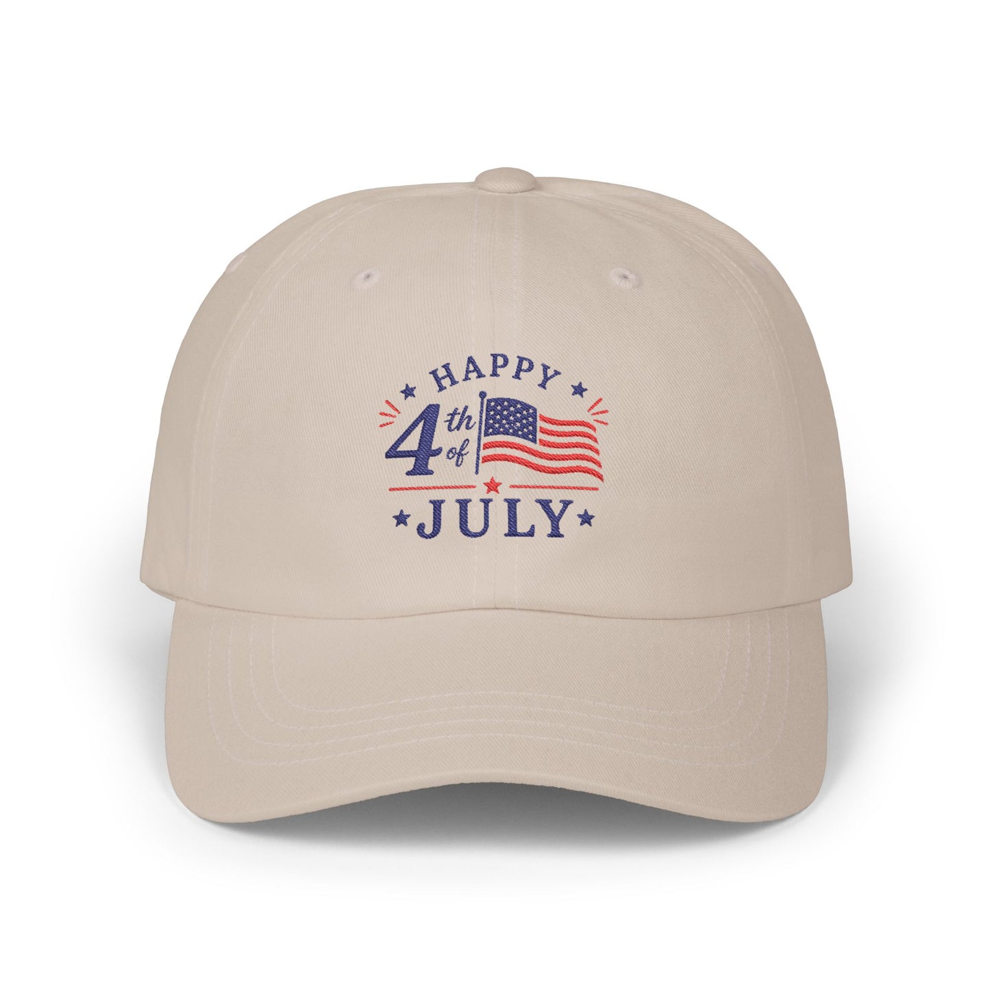 4th of July Dad Cap – "Happy 4th July" Patriotic Baseball Hat