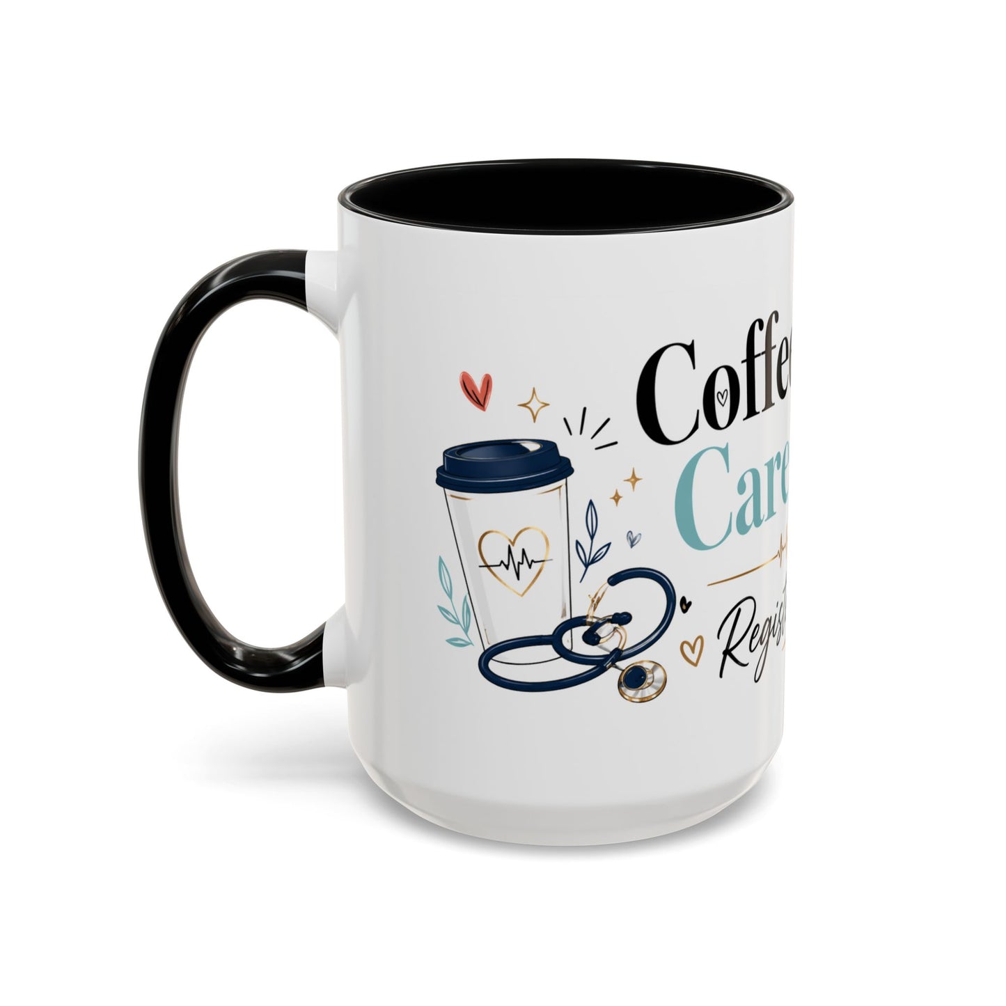 Nurse Coffee Mug — "Coffee. Scrubs. Care. Repeat." Accent 11/15oz