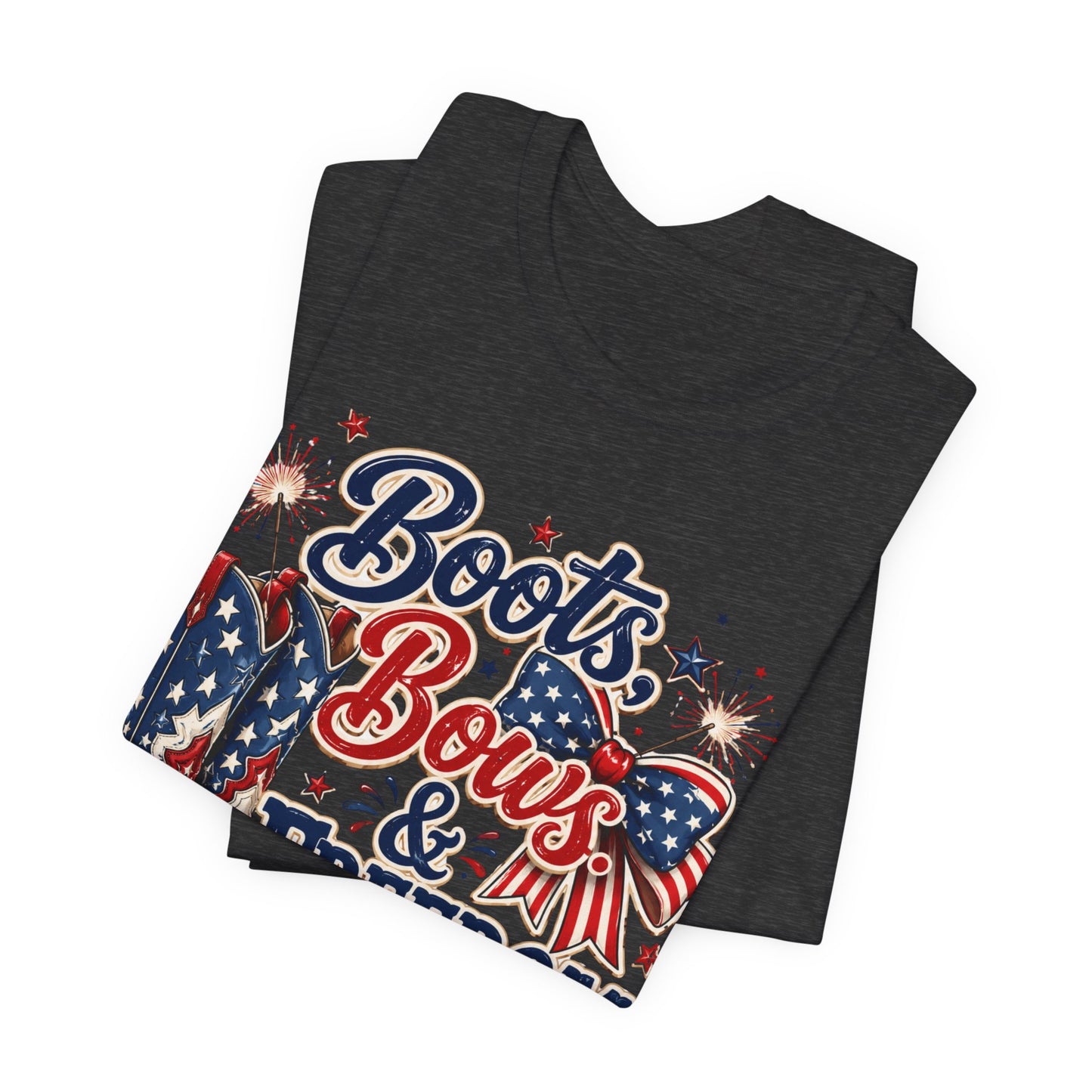 Boots Bows & Freedom Shows Patriotic Tee — 4th of July Western America Shirt