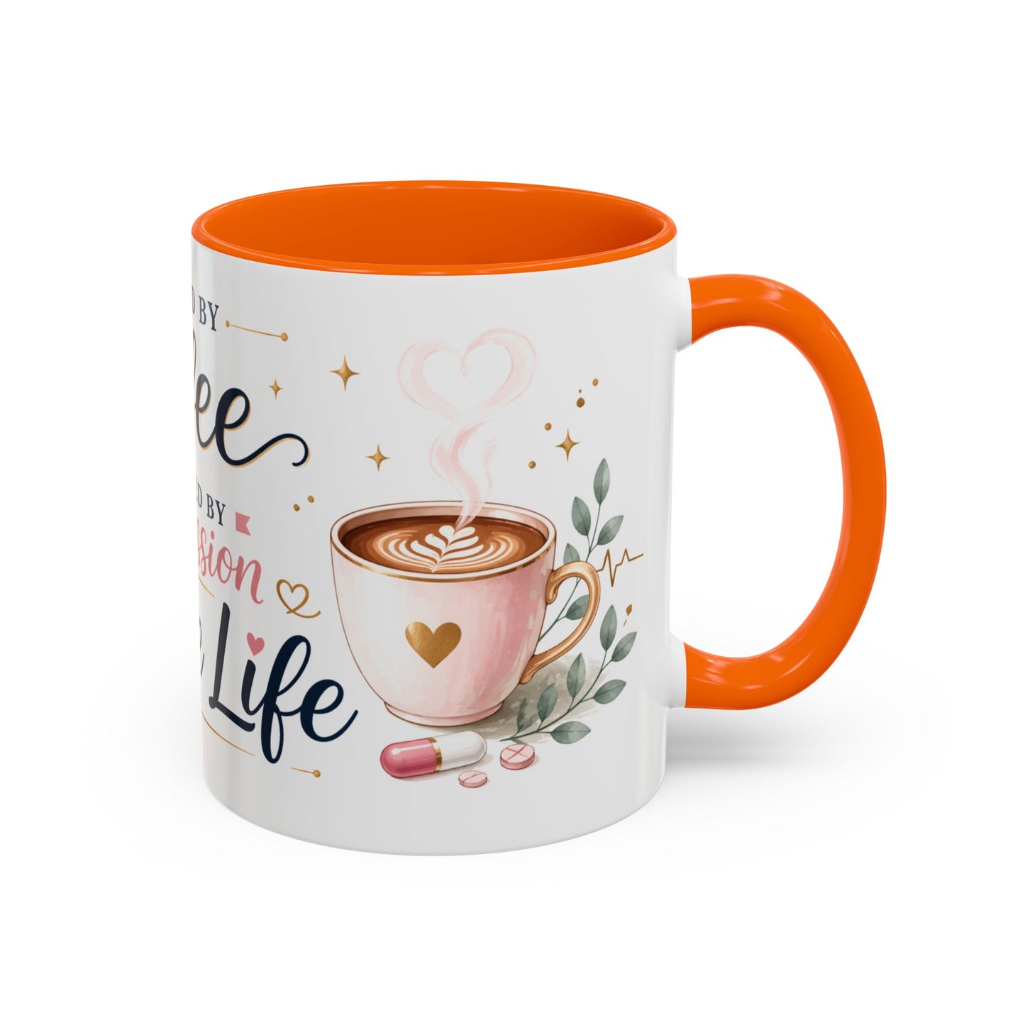 Nurse Life Coffee Mug — "Fueled by Coffee, Powered by Compassion" Accent Mug