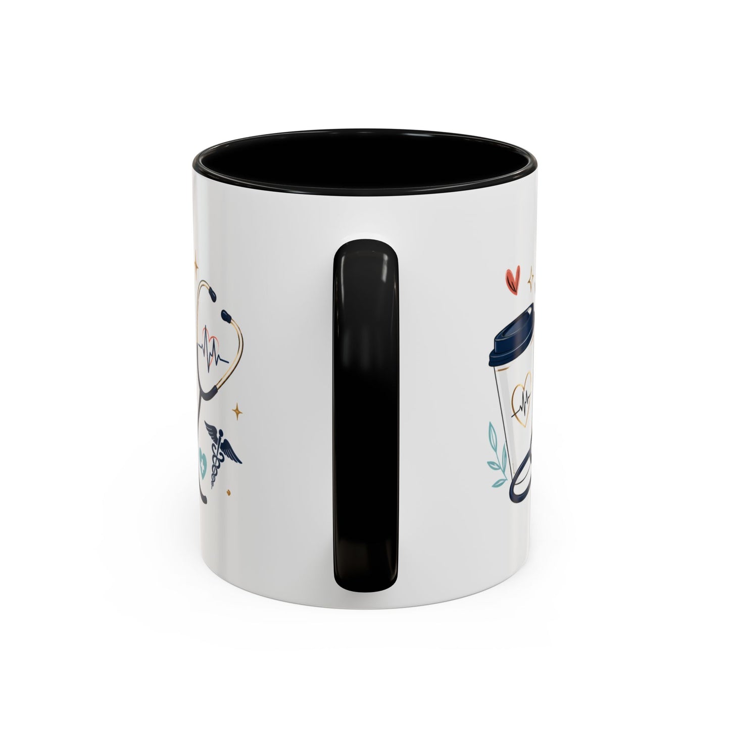 Nurse Coffee Mug — "Coffee. Scrubs. Care. Repeat." Accent 11/15oz