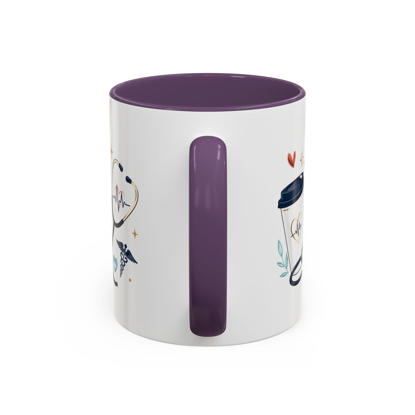 Nurse Coffee Mug — "Coffee. Scrubs. Care. Repeat." Accent 11/15oz