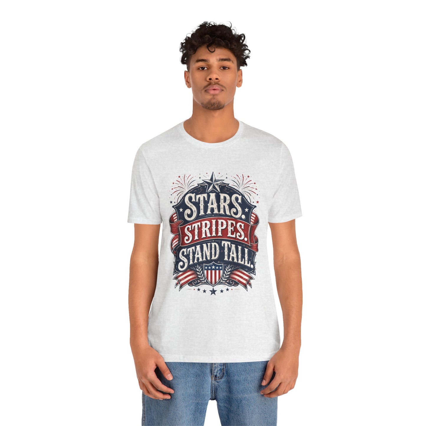 Patriotic "Stars, Stripes, Stand Tall" Tee