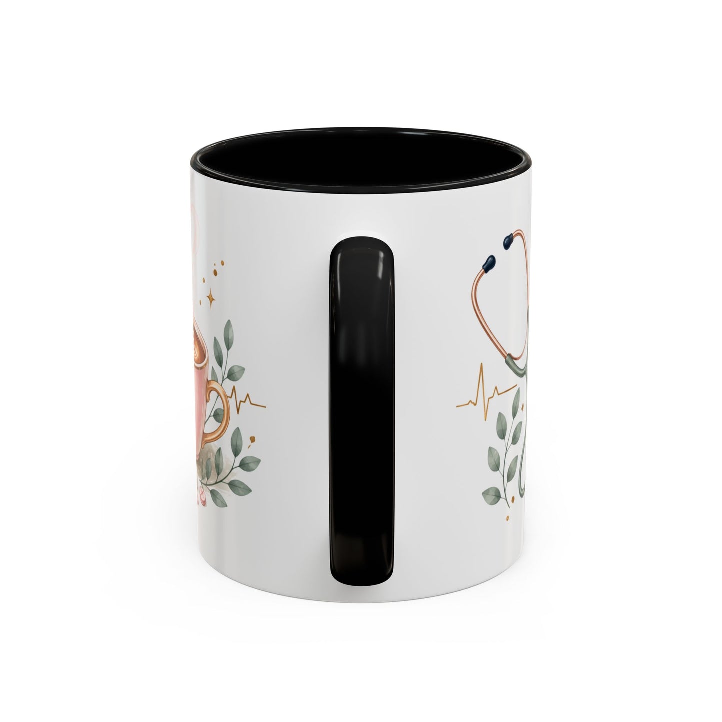 Nurse Life Coffee Mug — "Fueled by Coffee, Powered by Compassion" Accent Mug