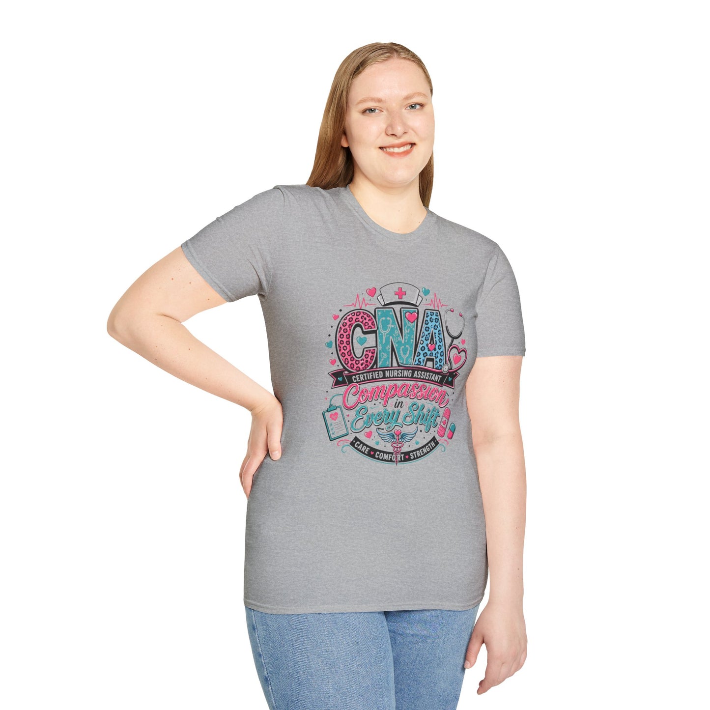 CNA Compassion Is My Superpower T-Shirt — Certified Nursing Assistant Heart & Medical Nurse Tee