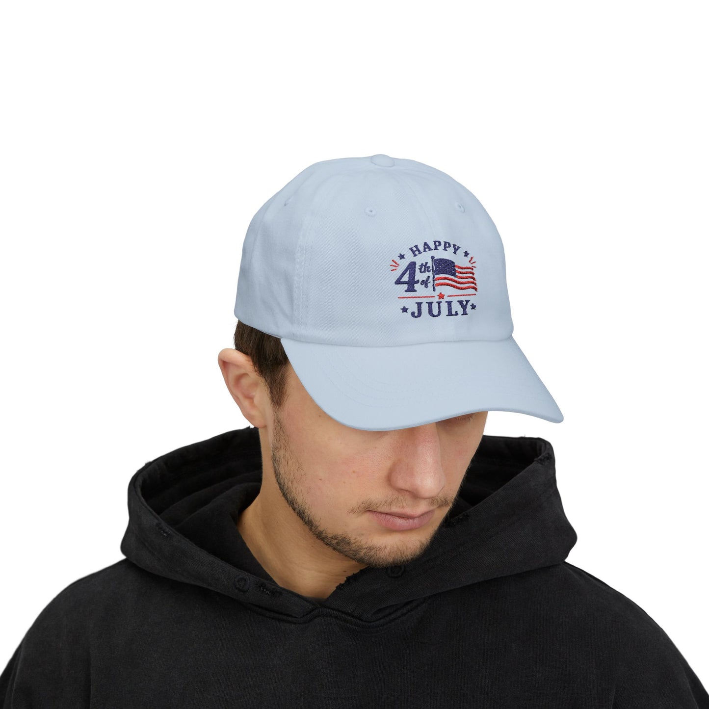 4th of July Dad Cap – "Happy 4th July" Patriotic Baseball Hat