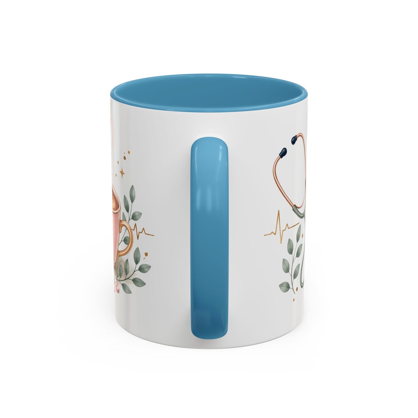 Nurse Life Coffee Mug — "Fueled by Coffee, Powered by Compassion" Accent Mug
