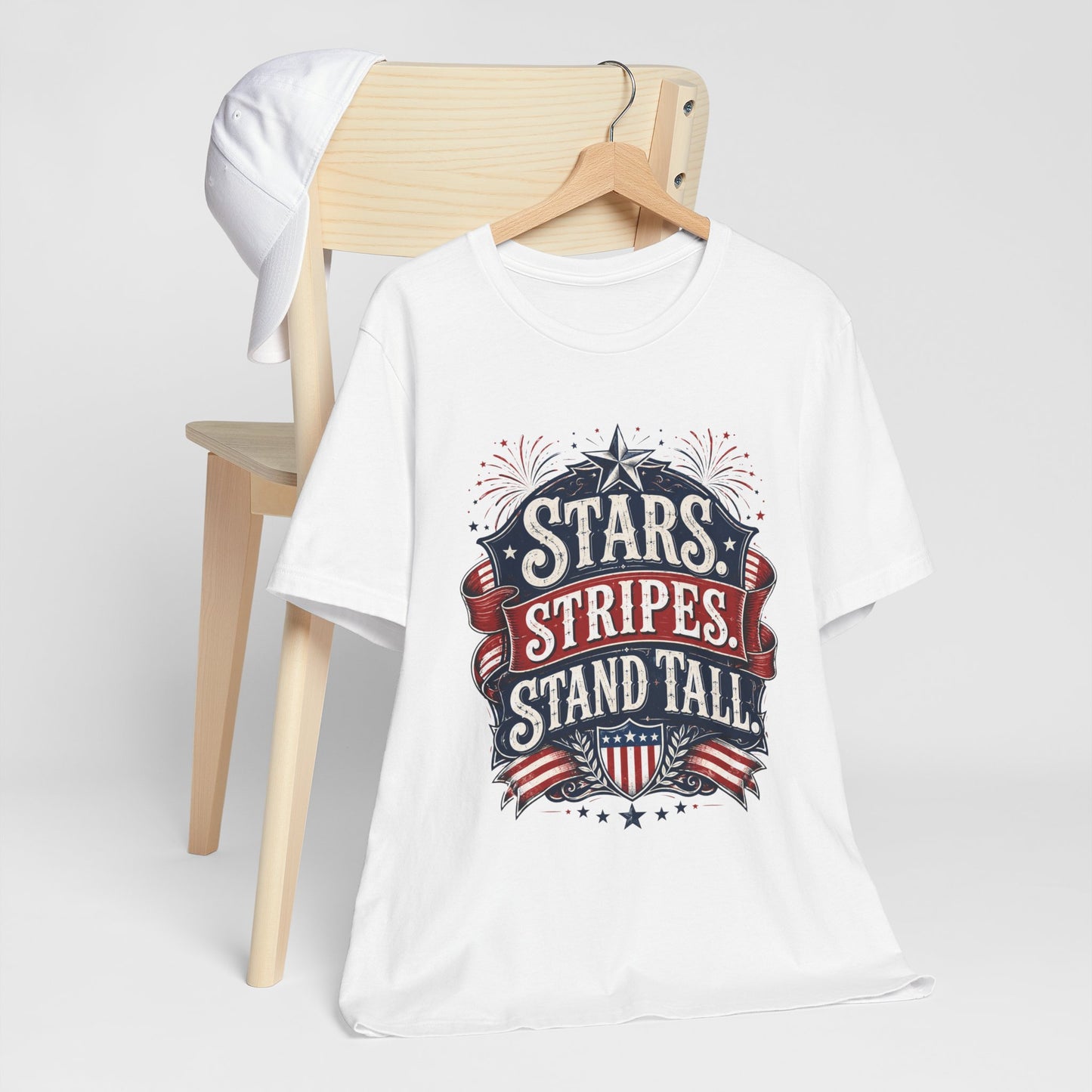 Patriotic "Stars, Stripes, Stand Tall" Tee