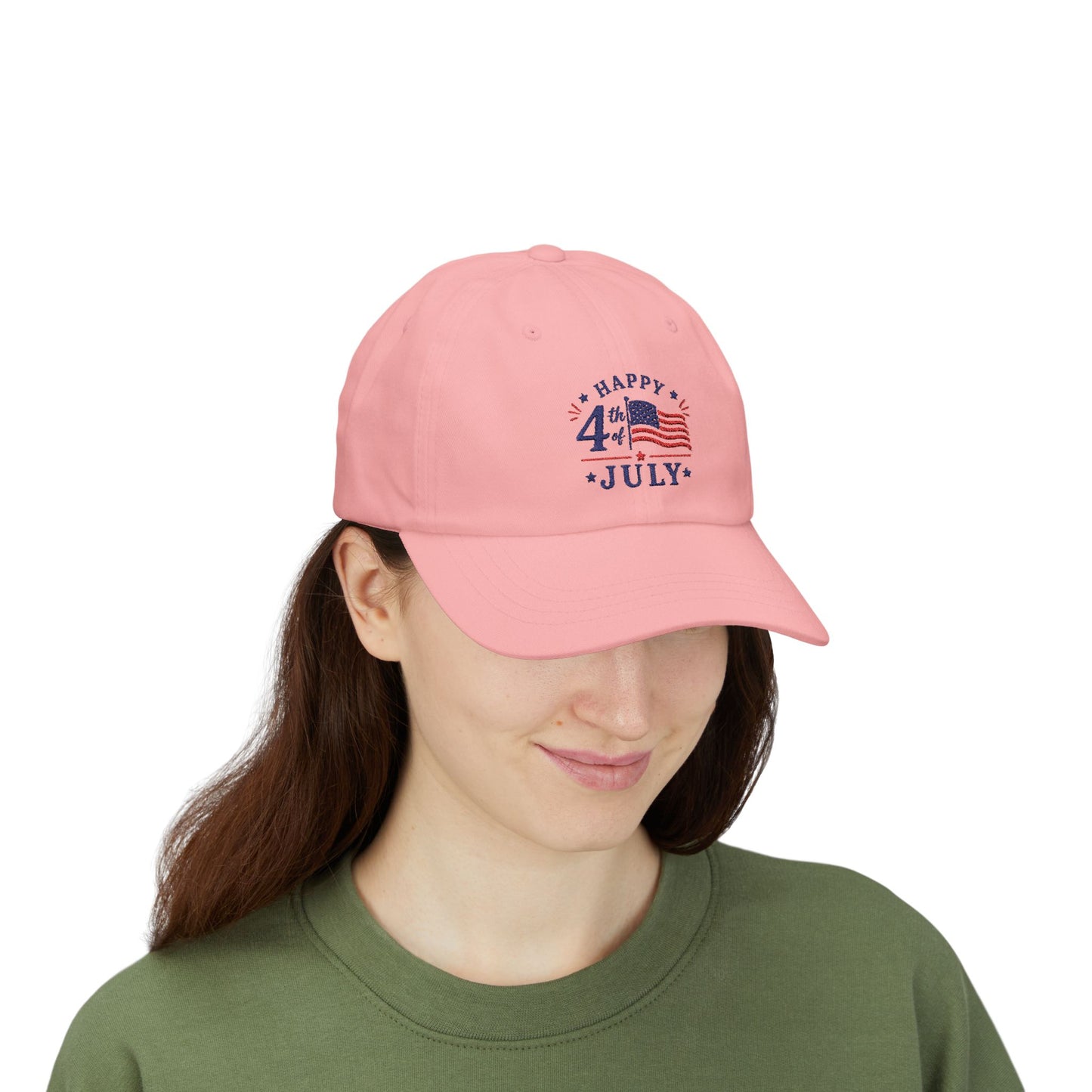 4th of July Dad Cap – "Happy 4th July" Patriotic Baseball Hat