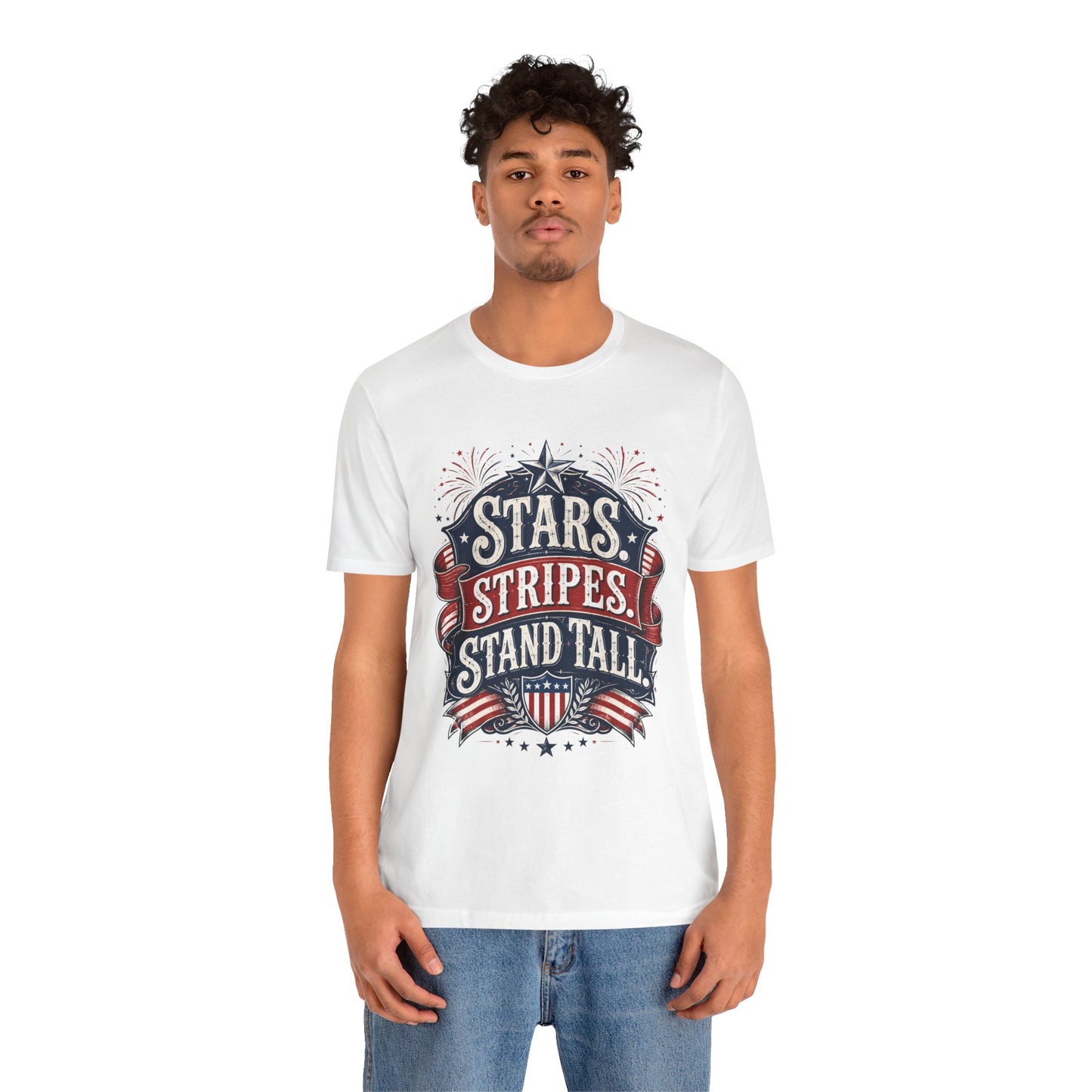 Patriotic "Stars, Stripes, Stand Tall" Tee