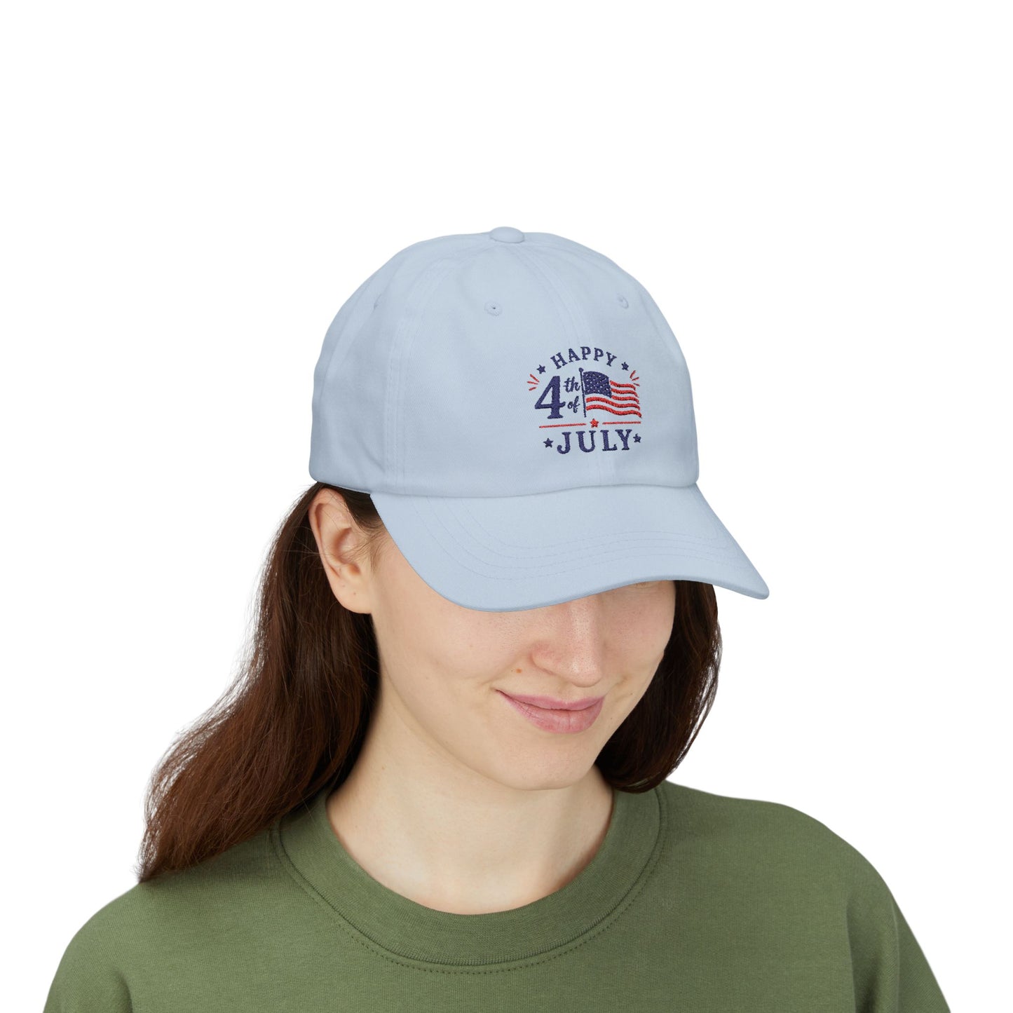 4th of July Dad Cap – "Happy 4th July" Patriotic Baseball Hat