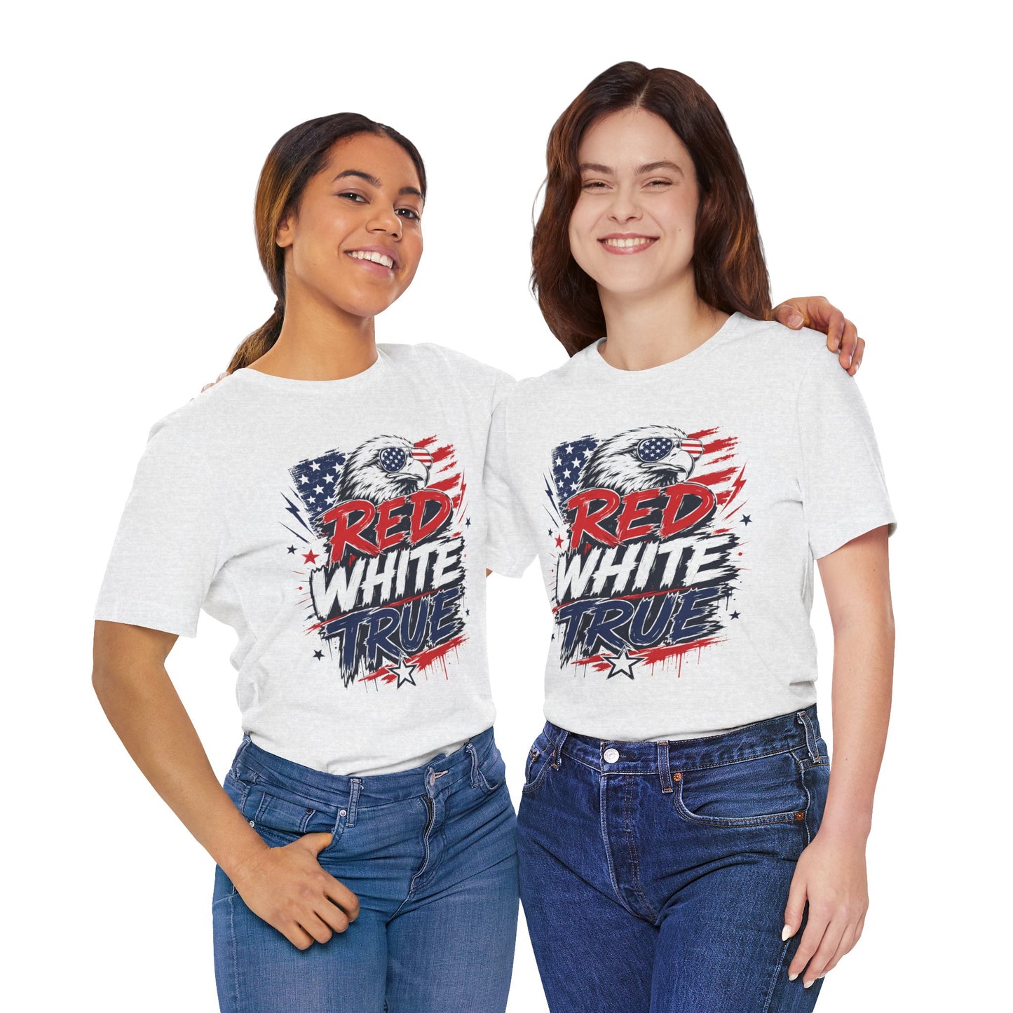 Patriotic T-Shirt - "Red White True" Eagle American Flag Tee