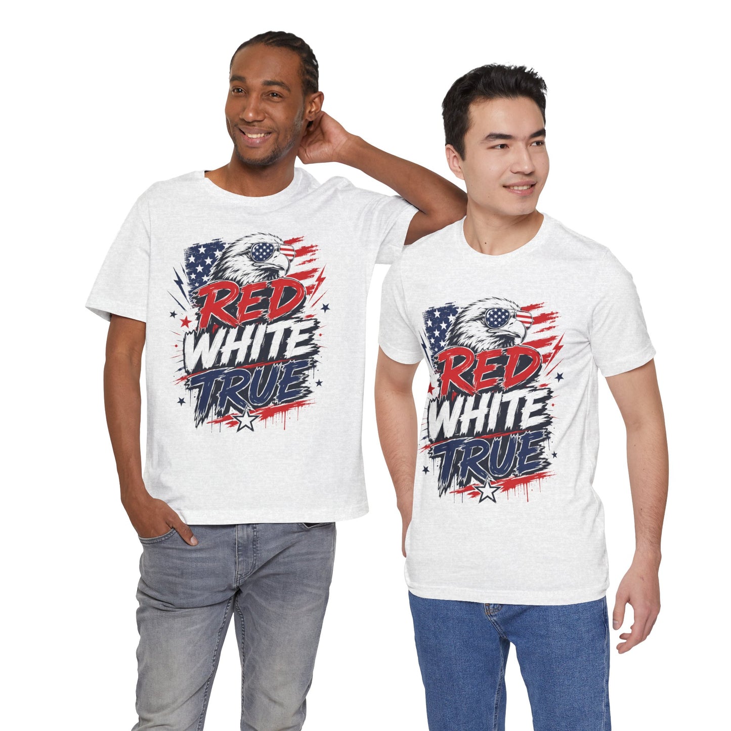 Patriotic T-Shirt - "Red White True" Eagle American Flag Tee